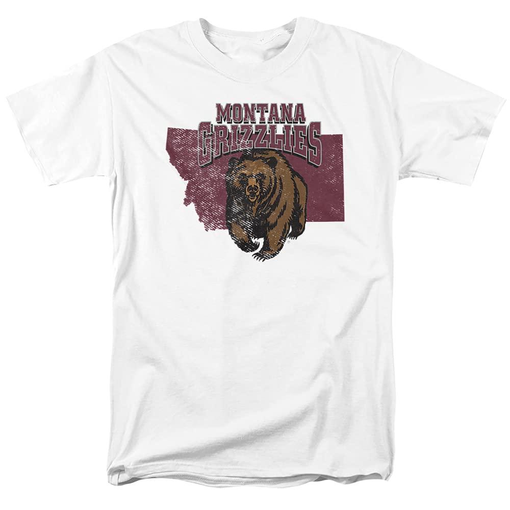 University of Montana University of Montana Official State Shape Unisex Adult T-Shirt, State Shape, Large