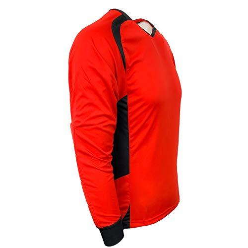 Finale Goalkeeper Jersey Set, Padded Goalie Shirt and Padded Goalkeeper Short (3 Colors, Neon, Orange and Red) (X-Large, Red)