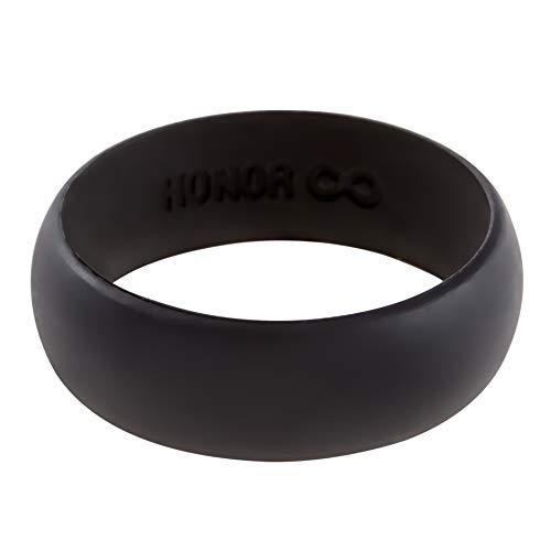 Honor Eternity Ring Honor Eternity Ring Men Silicone Ring Premium Grade Wedding-Bands for Active Men, Athletes, Comfortable Fit Jet Black (Jet Black, 12)
