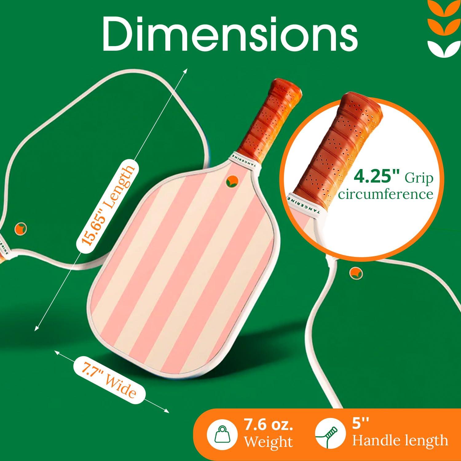 Tangerine Tangerine Pickleball Paddle - Cool & Unique Designs - Lightweight with Honeycomb Core & Fiberglass Surface - Gifts for Pickleball Lovers - USAPA Approved - Nantucket