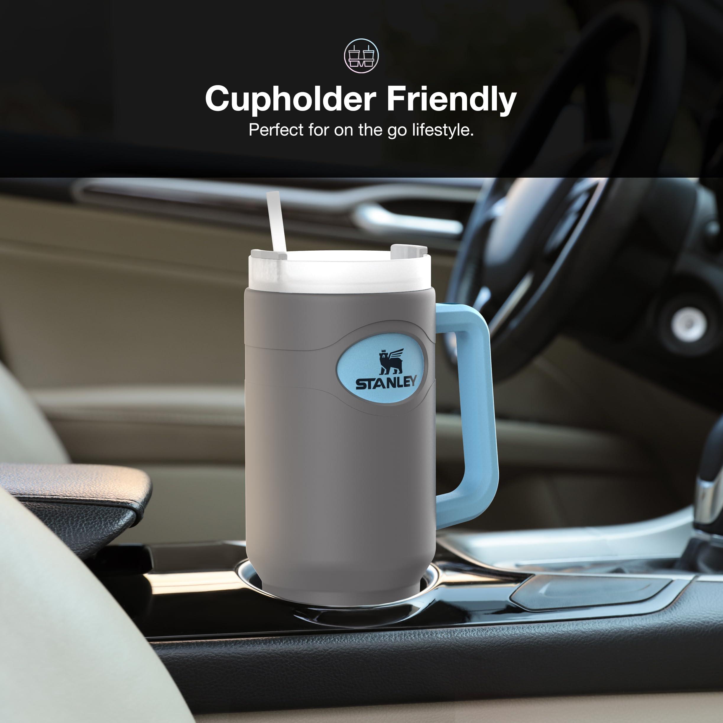 ENCASED ENCASED Silicone Protector Boot Compatible with Stanley 40oz Quencher Tumbler with Handle, Full Body Sleeve Case (Gray)