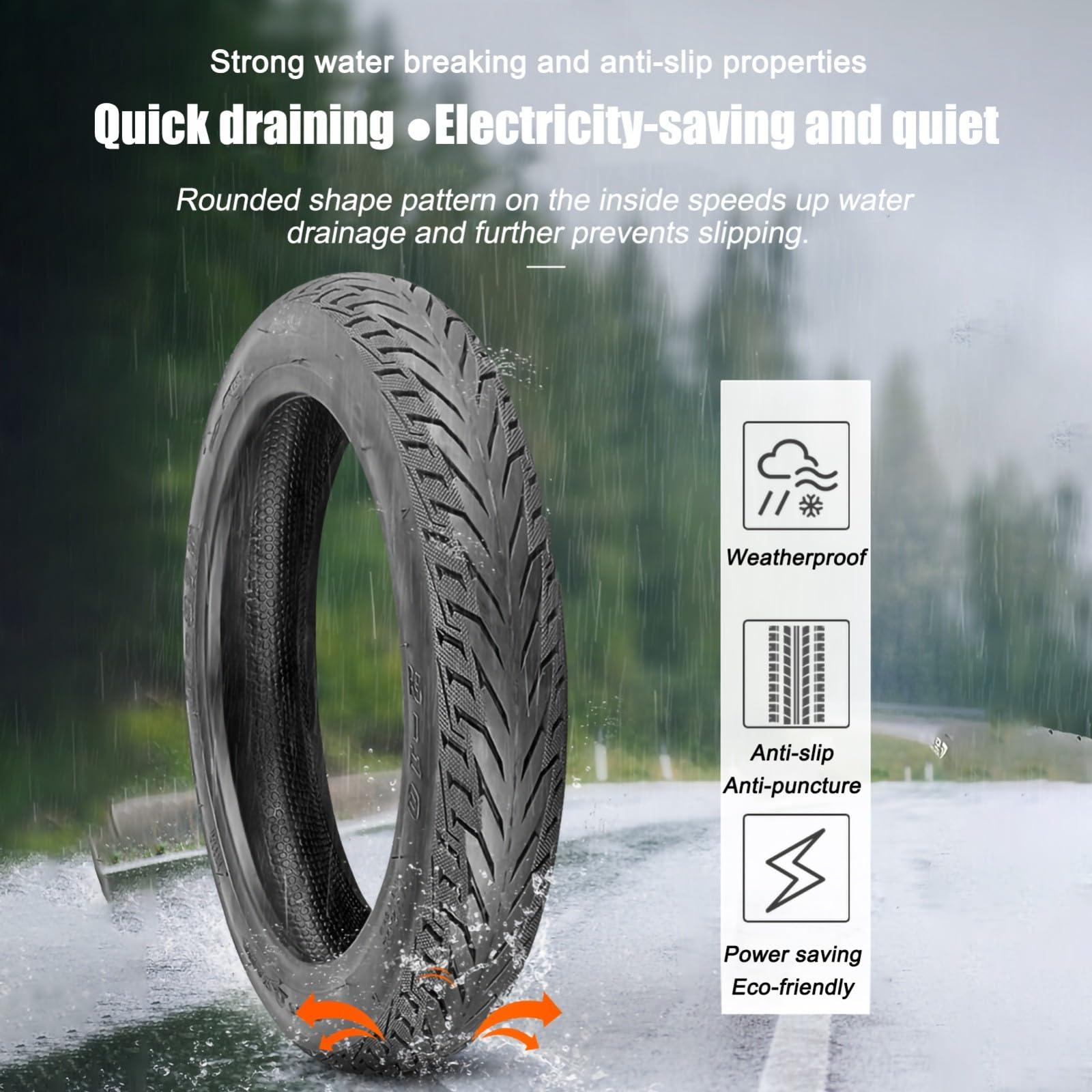 NiuJKun NiuJKun 2 Sets 14 E-Bike Tire Tubeless Heavy-Duty 14x2.125 Tire 57-254 Electric Scooter Tire Tube with Angled Valve Stem 14 Inch Tire for Replacement Electric Scooters and E-Bike Tires