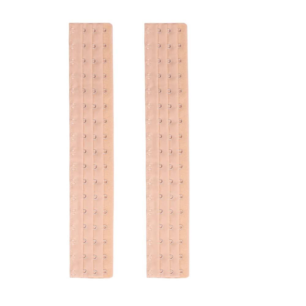 Aisemny Aisemny Corset extender 13-18 hook long line bra back extender 2 pieces (beige, 16 Hooks)