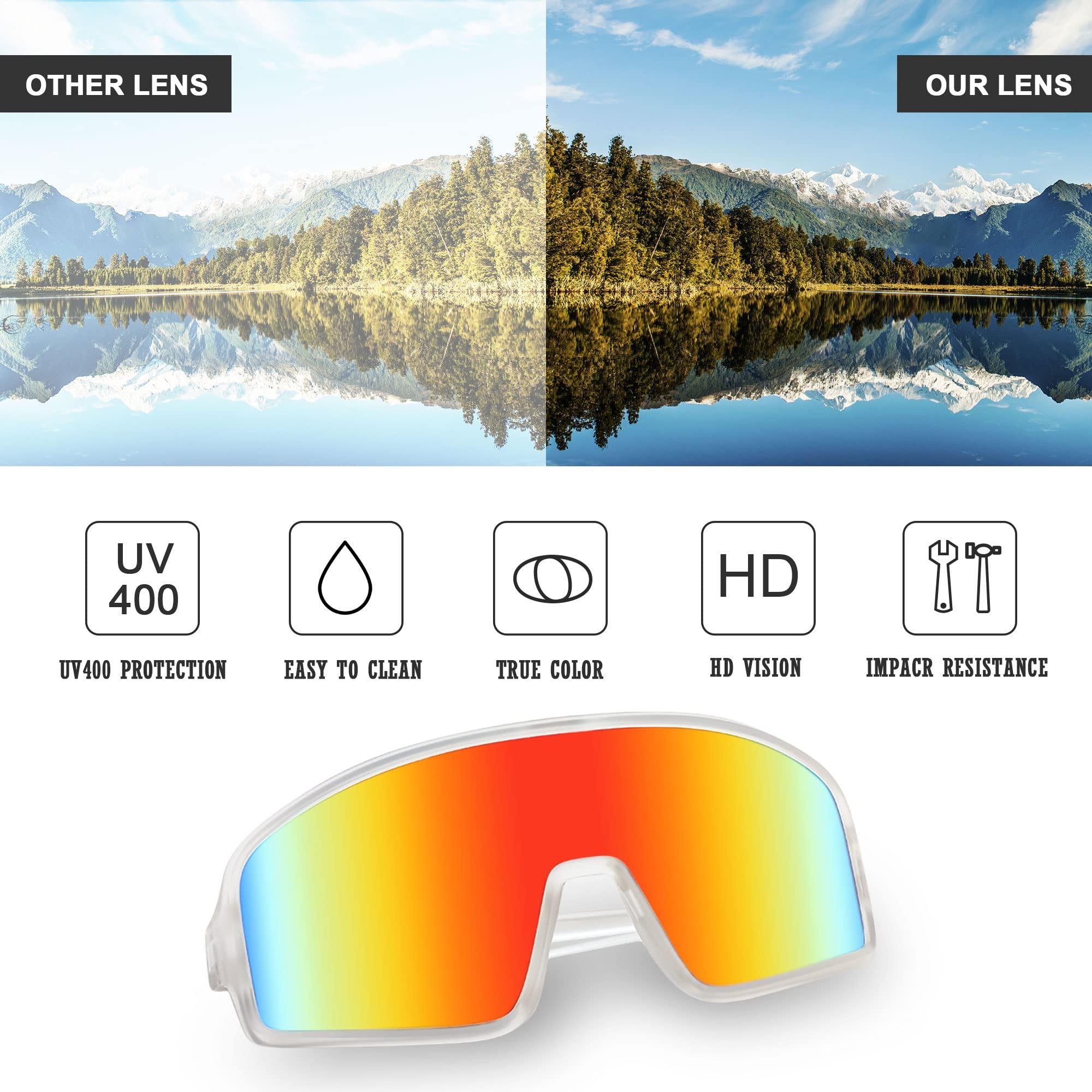 FEISEDY FEISEDY Sports Cycling Sunglasses 4 Lenses Baseball Fishing Ski Running Trekking Golf UV400 Mirrored Sun Glasses B2962