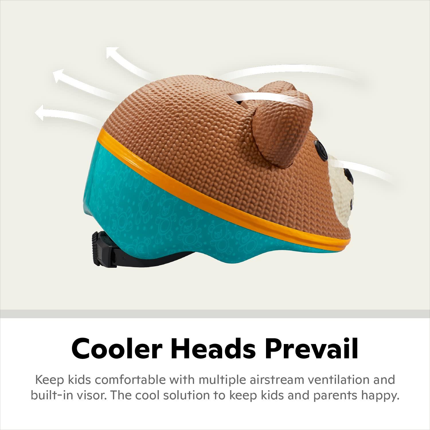 Schwinn Schwinn Bike Helmet for Infant Toddler Kids in 3D Character Design, Lightweight, Infant Size For Boys and Girls Age Up 3 Year Old, Suggested Fit X-Small (44 - 50cm), Teddy Bear