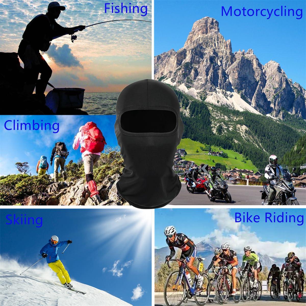 Ligart Black Red Balaclava Ski Mask Head Mask Full Face Mask Windproof Sun UV Protection Hood for Women Men