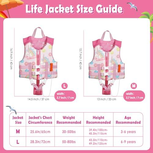 HeySplash HeySplash Toddler Swim Vest, Kids Floaties Swimming Jacket, Jumper Swimsuit with Adjustable Strap, Float Puddle Vest, Buoyancy Swimwear for Girls and Boys Aged 3-6 Years / 30-50lbs, Pink