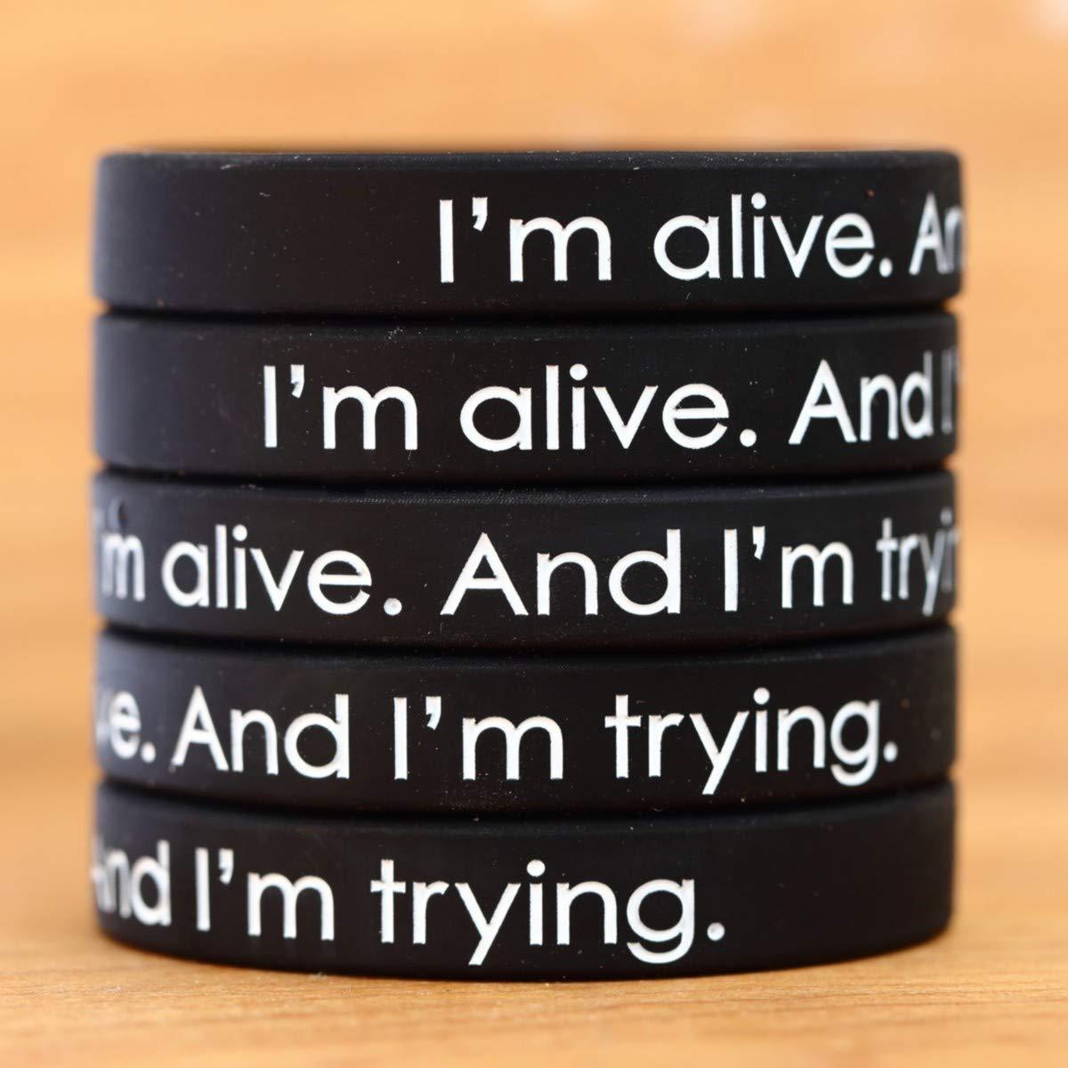 SayitBands 5 I'm Alive and I'm Trying Wristbands