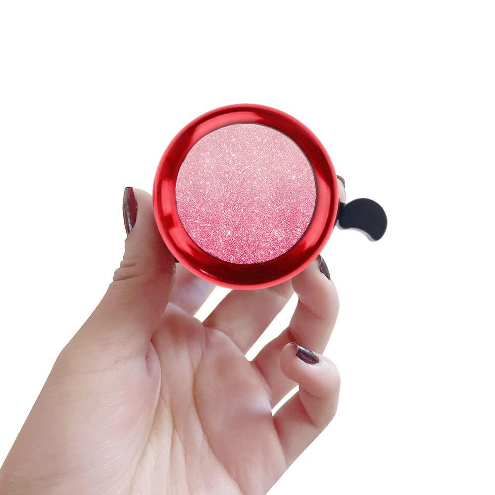 WIRESTER WIRESTER Red Aluminum Round Bike Bell, Classic Ring Bicycle Bell, Bike Accessories Bell Ring for Adults Kids Girls Boys - Pink Gradient Glitter