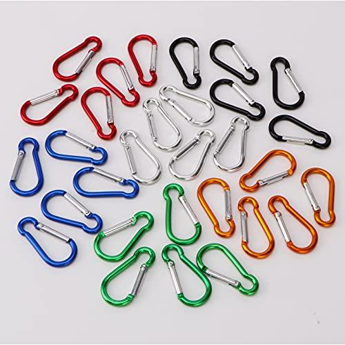 SAMLOO SAMLOO 30pcs Mini Aluminum Carabiner Spring Clip 2" Snap Hook Keychain for Outdoor Camping Hiking Fishing Traveling Backpack Bottle