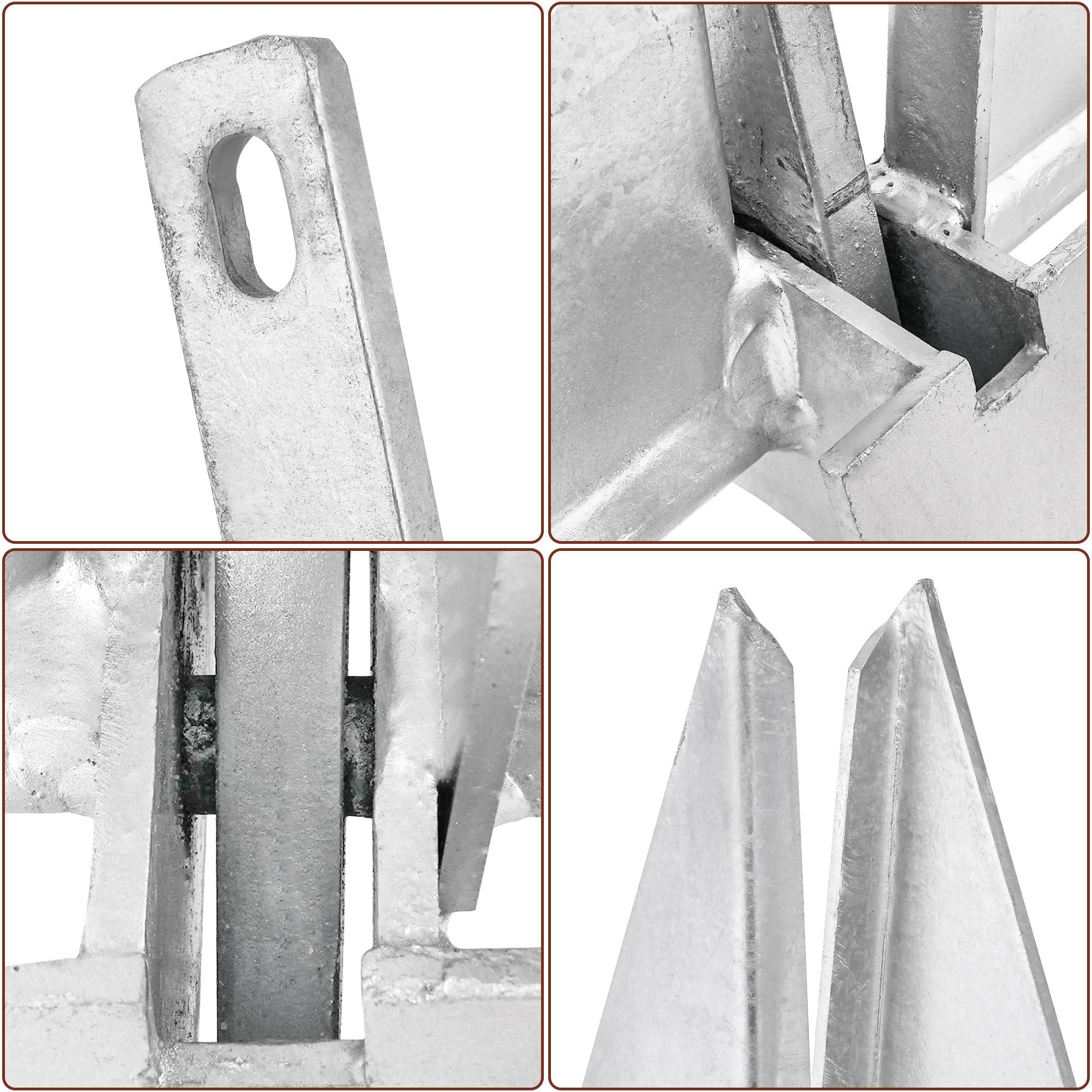 MARINE SYSTEM MARINE SYSTEM Portable Galvanized Fluke Style Anchor 8 LB 10 LB 13 lb for Different Size Boats Pontoon, Deck, Fishing, and Sail (13 LB: 20-32 FT Boats)