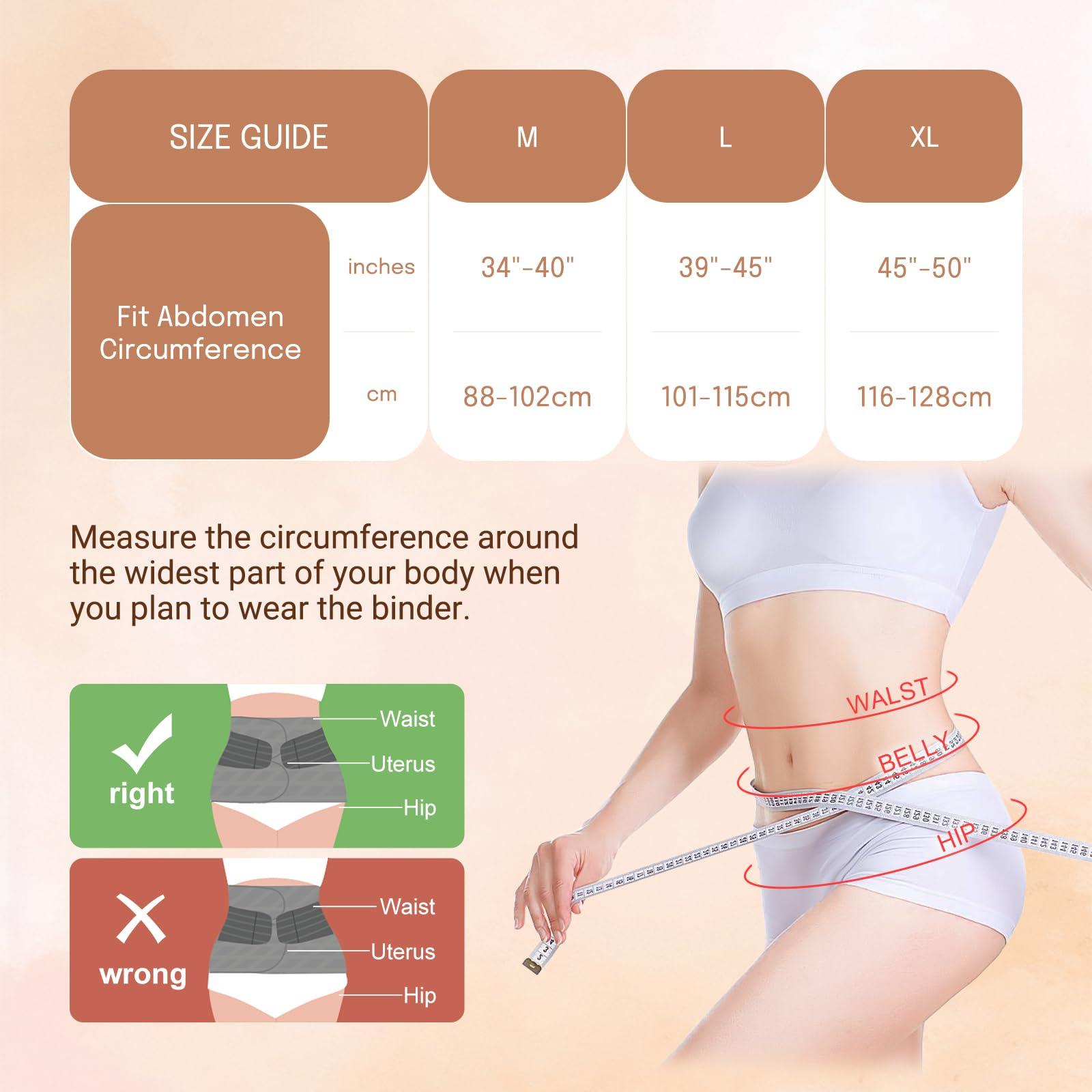 Trendyline Trendyline Postpartum Belly Band for Women: Abdominal Binder Post Surgery Stomach Compression Support Belt - Post Partum Waist Girdle C Section Recovery Wrap Black