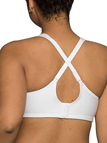 Vanity Fair Vanity Fair womens Wireless Medium Impact Plus Size Padded Sports (36c-44ddd) Bra, Wireless - White, 44DDD US