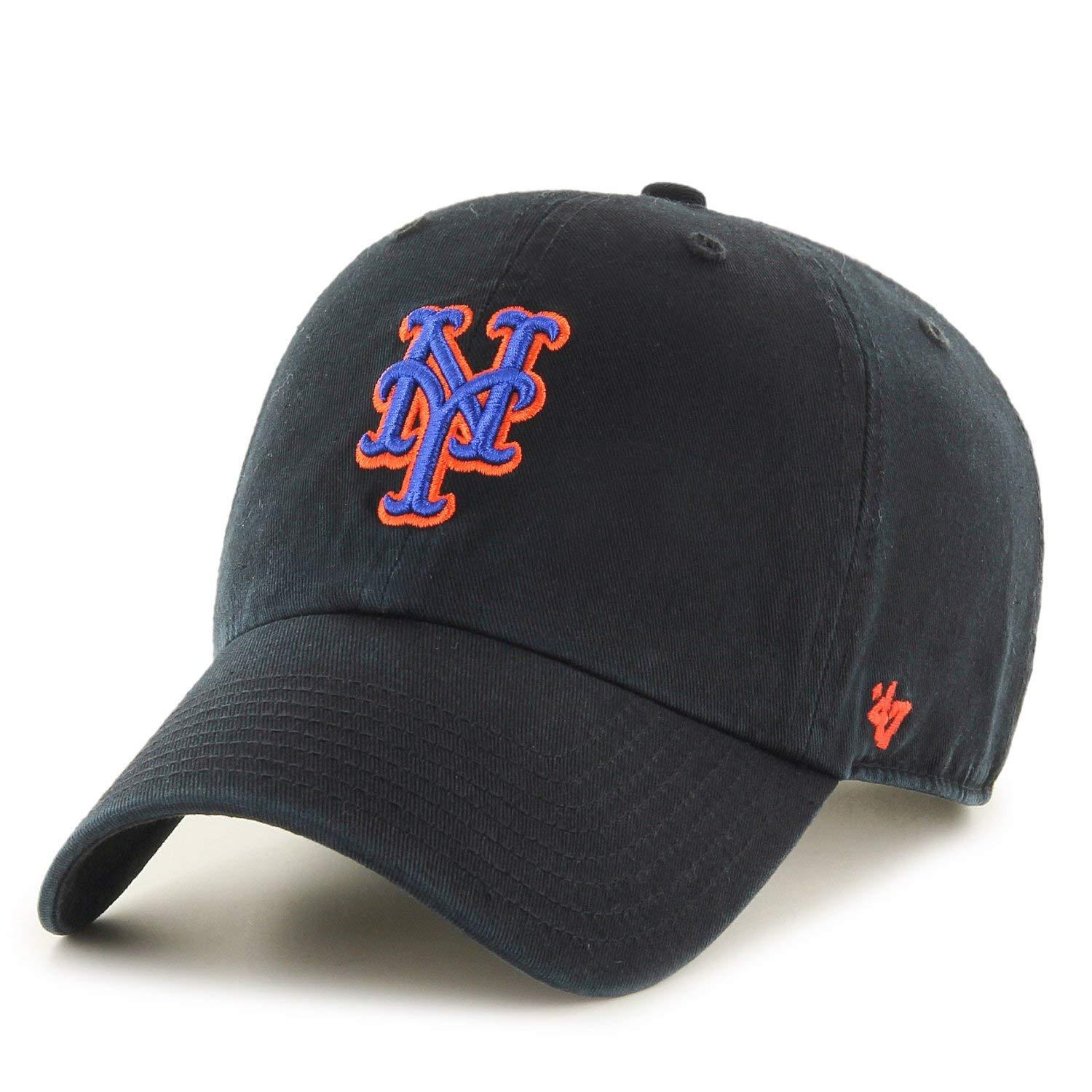 47 \'47 New York Mets Clean Up Dad Hat Cap MLB Black/Royal/Orange