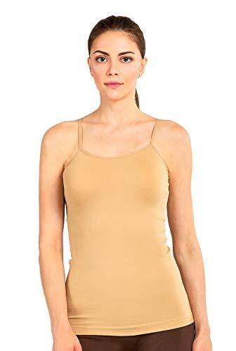 MOPAS MOPAS Tank Top - Women's Seamless Nylon Camisole Tank Top - Beige