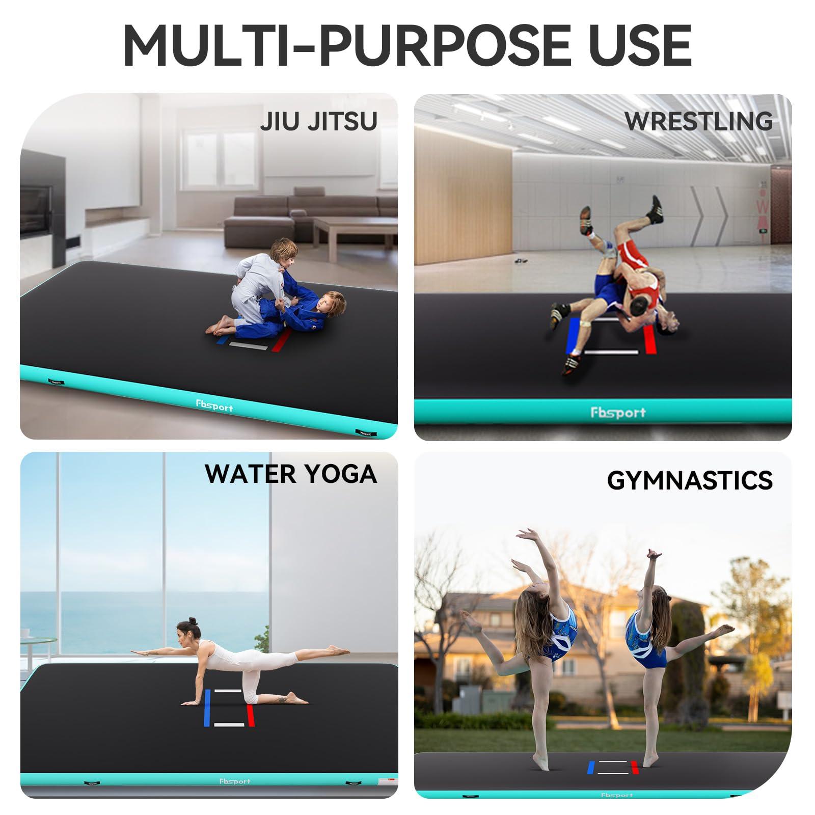 FBSPORT FBSPORT Inflatable Wrestling Mat, Outdoor and Indoor PVC Jiu Jitsu Mats, 10'x5' Gymnastics Training Mat Foldable Home Mat for BJJ, MMA, Martial Art, Boxing, Grappling and Judo