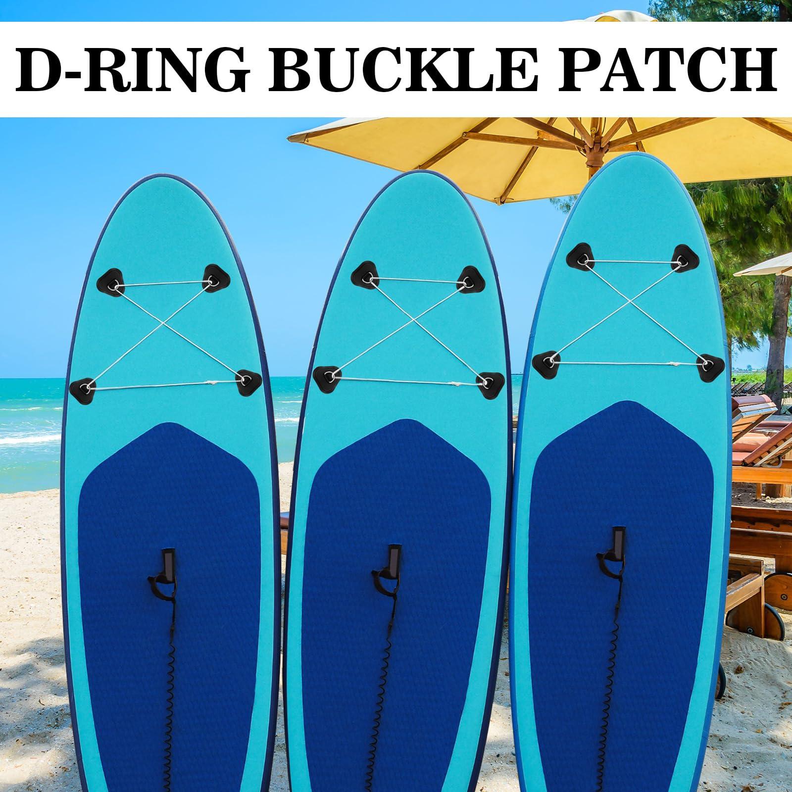 Newwiee Newwiee 10 D Ring PVC Patch for Inflatable Boat With10 Liquid Waterproof Repair Patch Cement Inflatable Repair Set for Inflatable Boat Dinghy Sup Kayak Surfboard Rafting Canoe