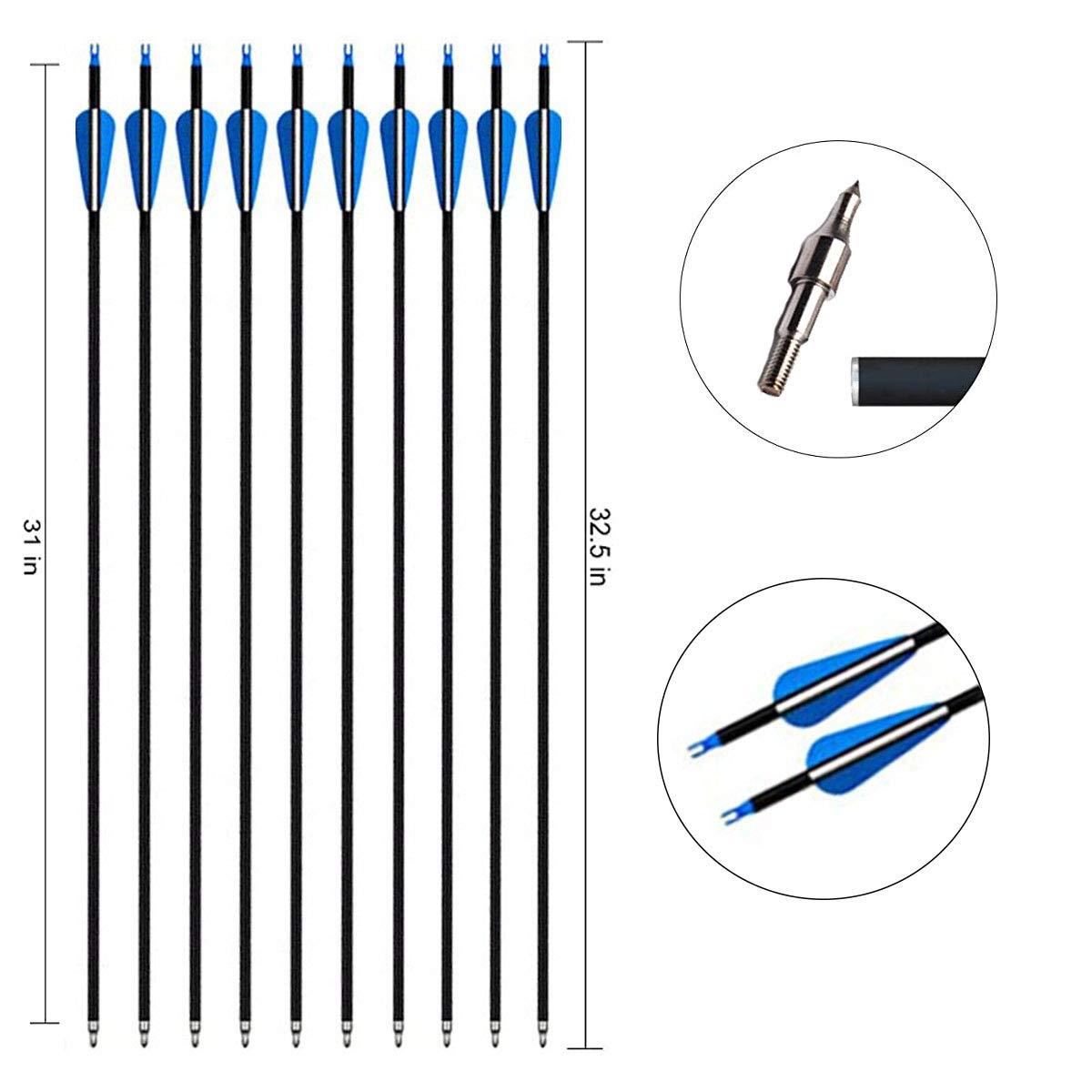 Monleap Monleap Archery Takedown Recurve Bow and Arrows Set for Adults 53" Right Hand Long Bow Kit for Beginner Hunting Shooting Practice 30-40lb (30 Pounds)