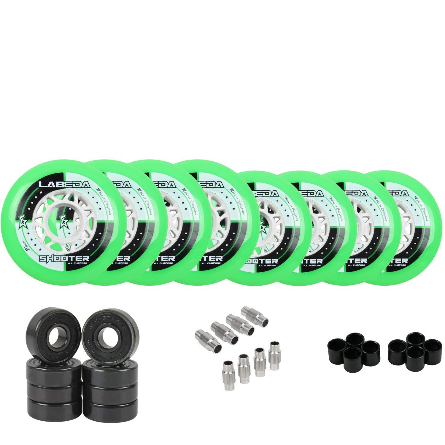 Labeda Labeda Shooter Inline Roller Hockey Wheels with Hybrid Ceramic Bearings 68mm/76mm Hilo