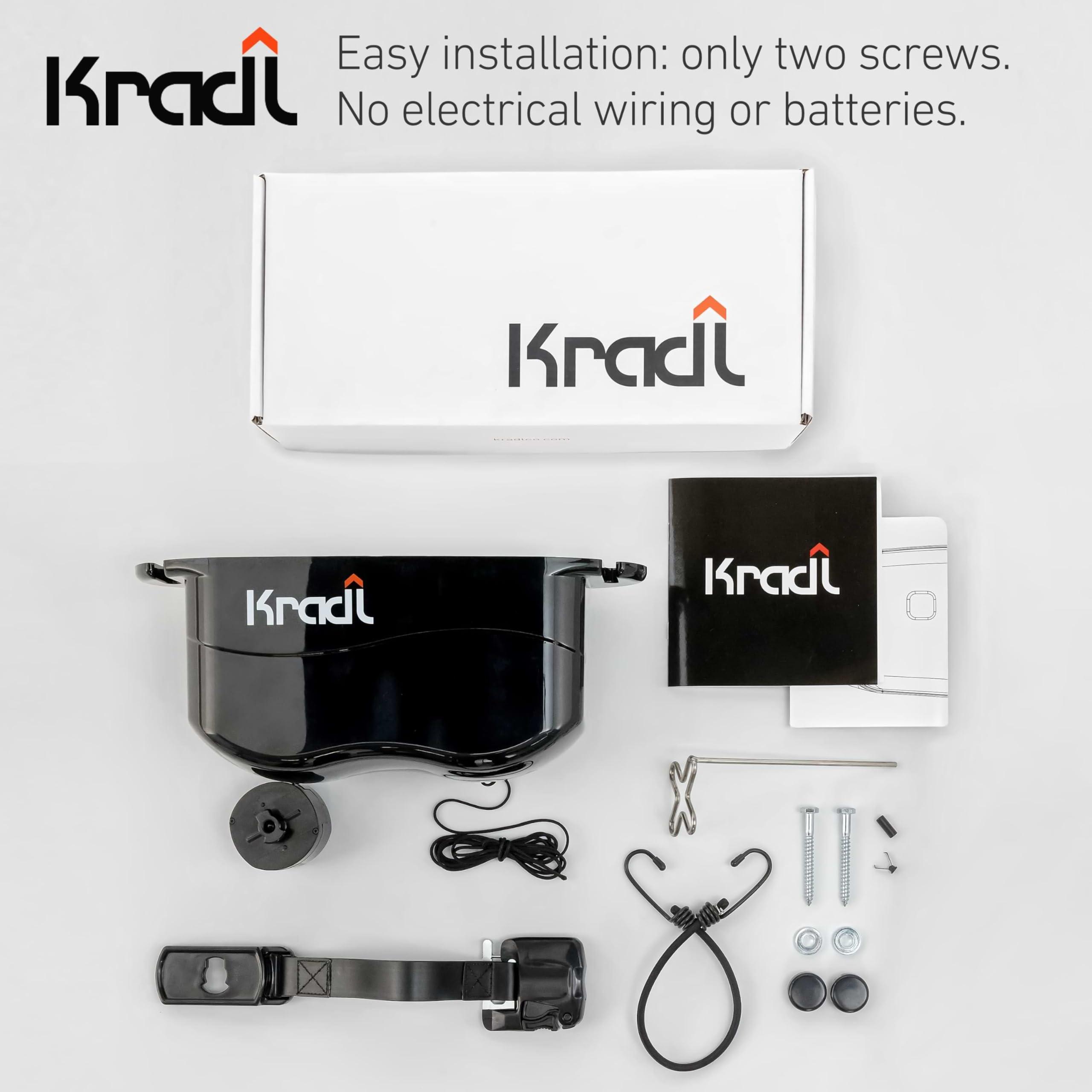 Kradl Kradl - Ceiling Mount Bike Lift and Rack. Bicycle Storage Hoist Without Electricity, Clumsy Ropes or Pulleys. 25 Pound Capacity.