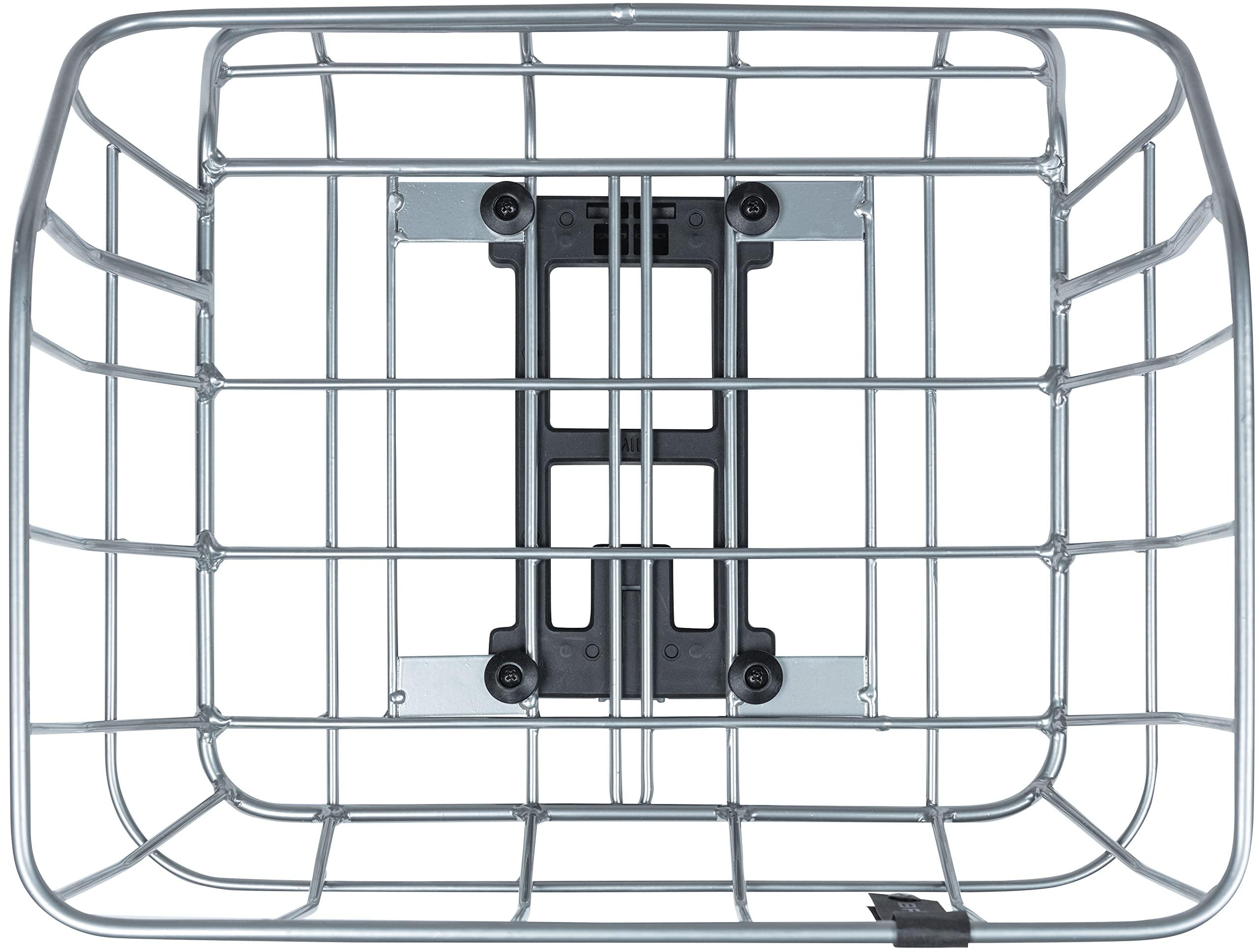(Basil) Basil Bicycle Basket, Portland, Rear Basket, MIK Compatible, 5.2 gal (25 L), Rear Use, Chrome