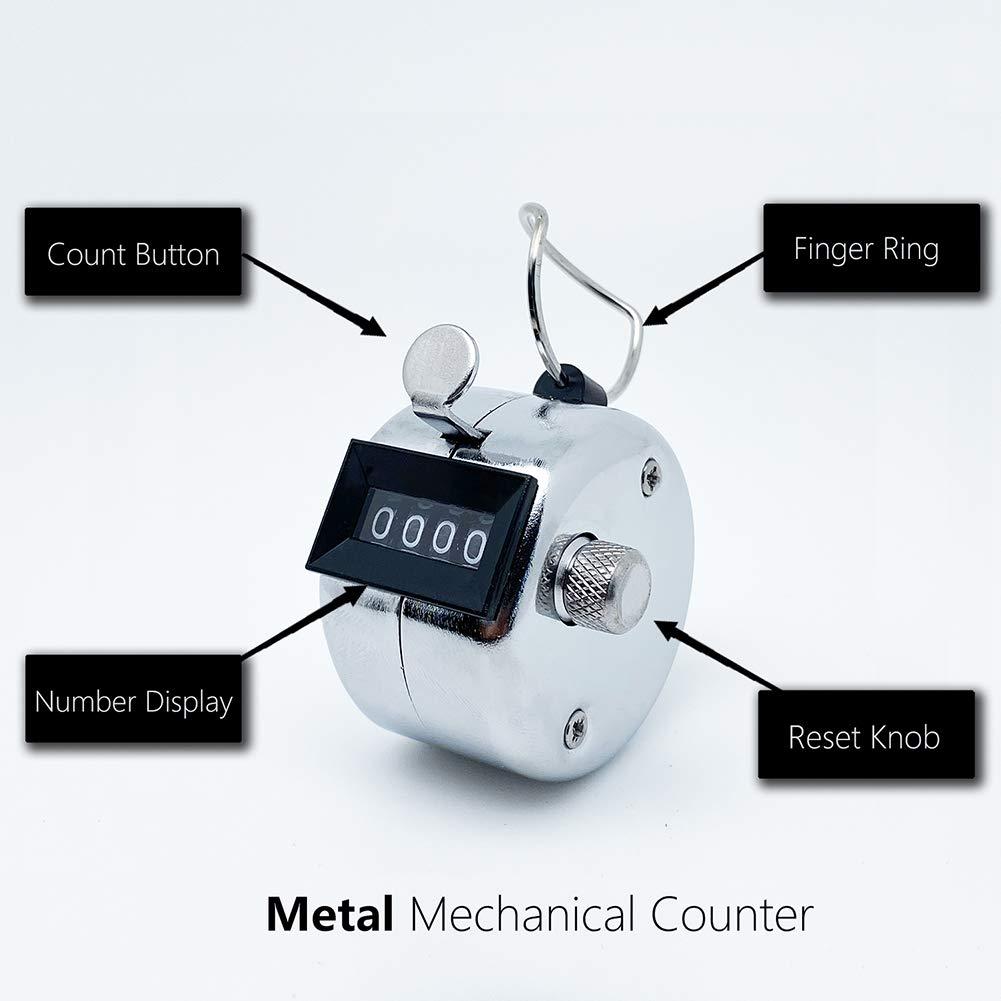 Amble Amble Tally Clicker Counter, Metal Case Mechanical Clicker Digital Handheld Tally Counter with Nylon Lanyard