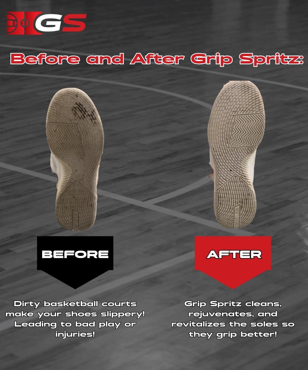 Grip Spritz Grip Spritz - Basketball Court Shoe Grip Spray - Shoe Traction Enhancer - Elongates Shoe Life and Increase Performance - Year Round Bundle - Two Bottles of Sneaker Grip Spray Towel Clear