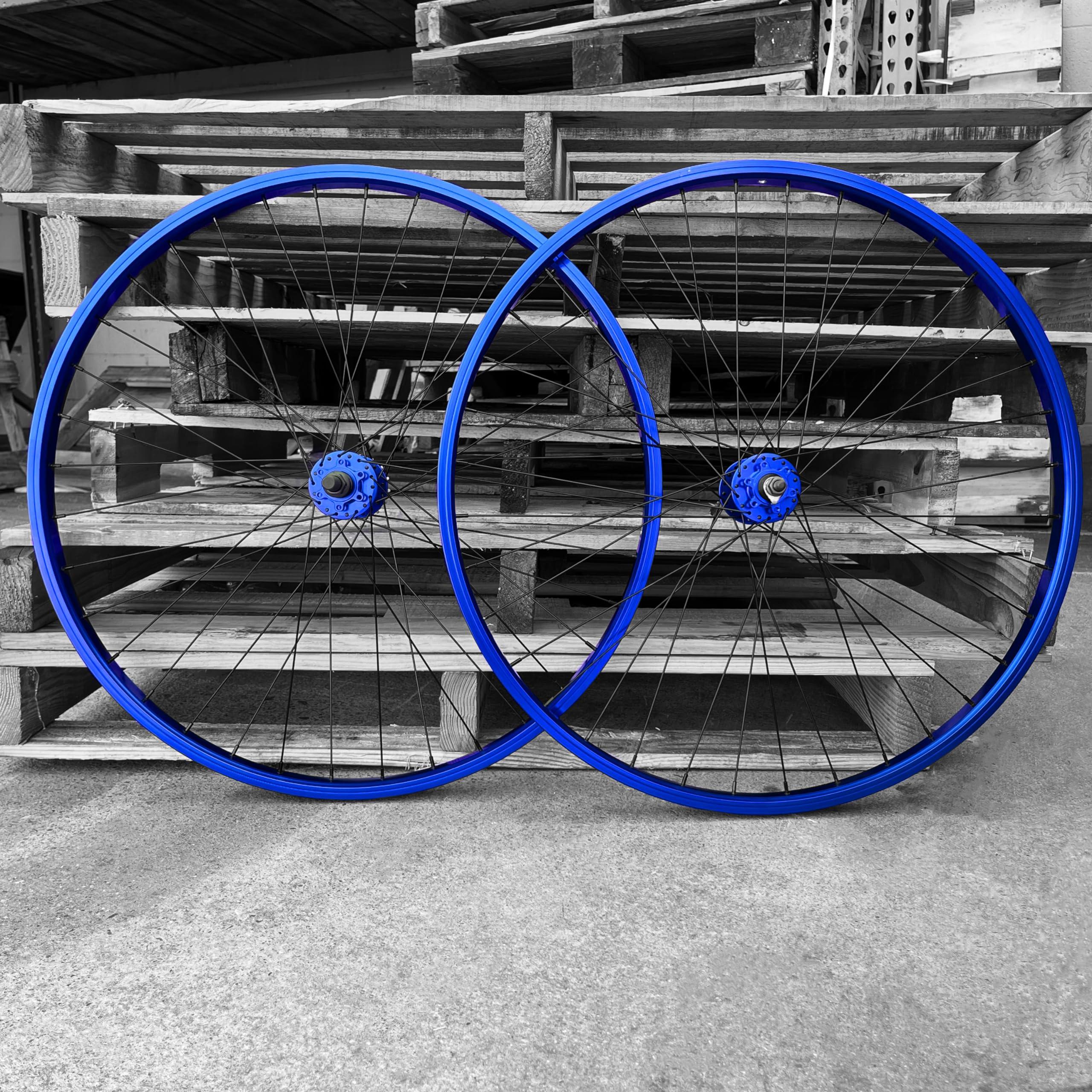 Throne Throne Cycles Wheelset 29 & XL 27.5 in Regular and 144 Styles. Some Have a disc hub Setup, While Others are Designed for V-Brakes. (Anodized Blue, 29" Disc)