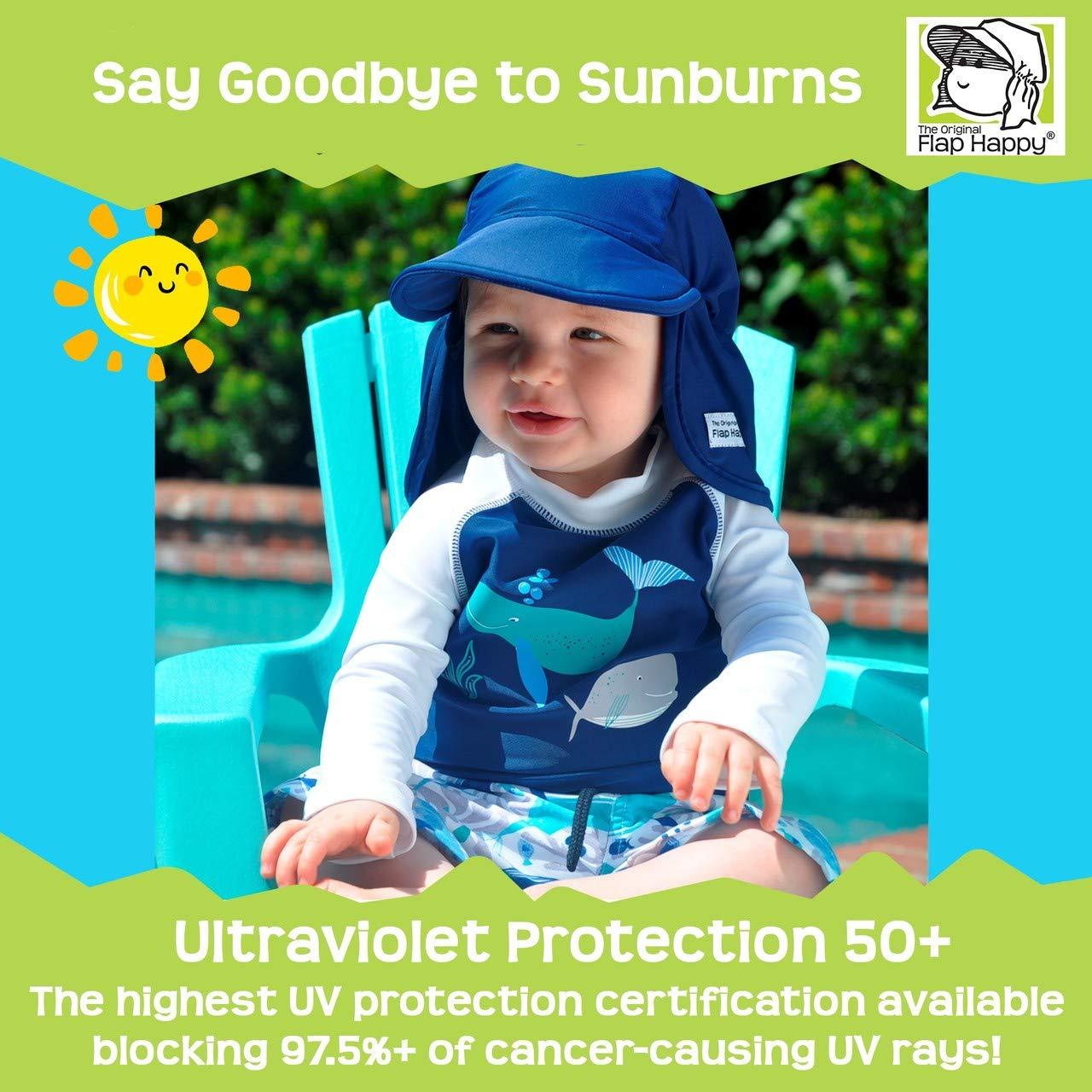 Flap Happy Flap Happy Baby Sun Hat - UPF 50+ Swim Hat with Neck Flap for Sun Protection, Floats on Water, Recycled Fabric - Red, X-Large