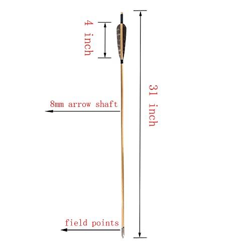 HNZMDY 55 Inch Traditional Longbow 20-35 Lbs Takedown Recurve Bow Horsebow Traditional Wood Hunting Bows Right Hand and Left Hand for Target Shooting Practice (35 Lbs, bow set)