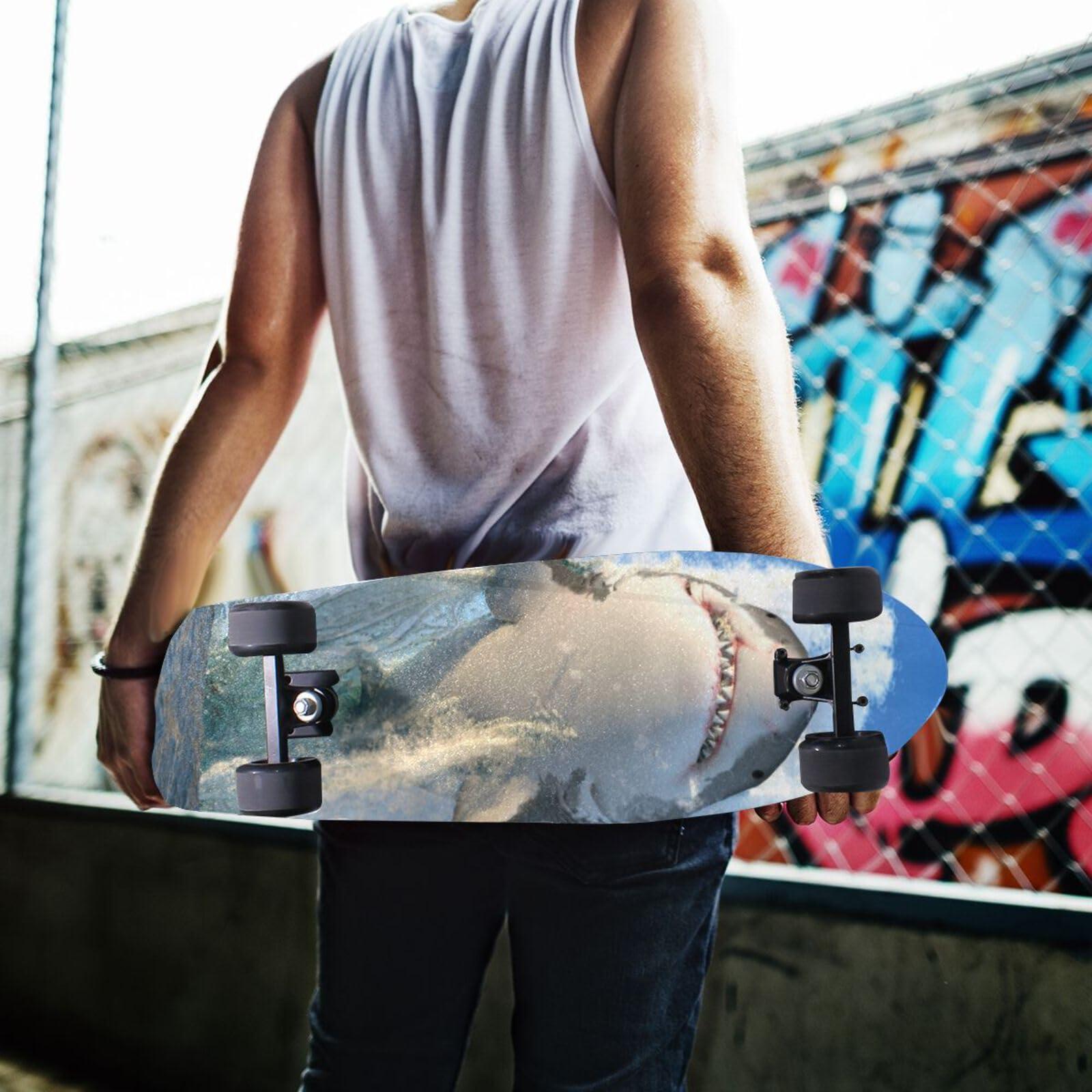 VitVerCosy VitVerCosy Shark Skateboard Grip Tape Longboards Griptape Bubble Free Anti-Slip Deck Sandpaper for Rollerboard 10" x 40"