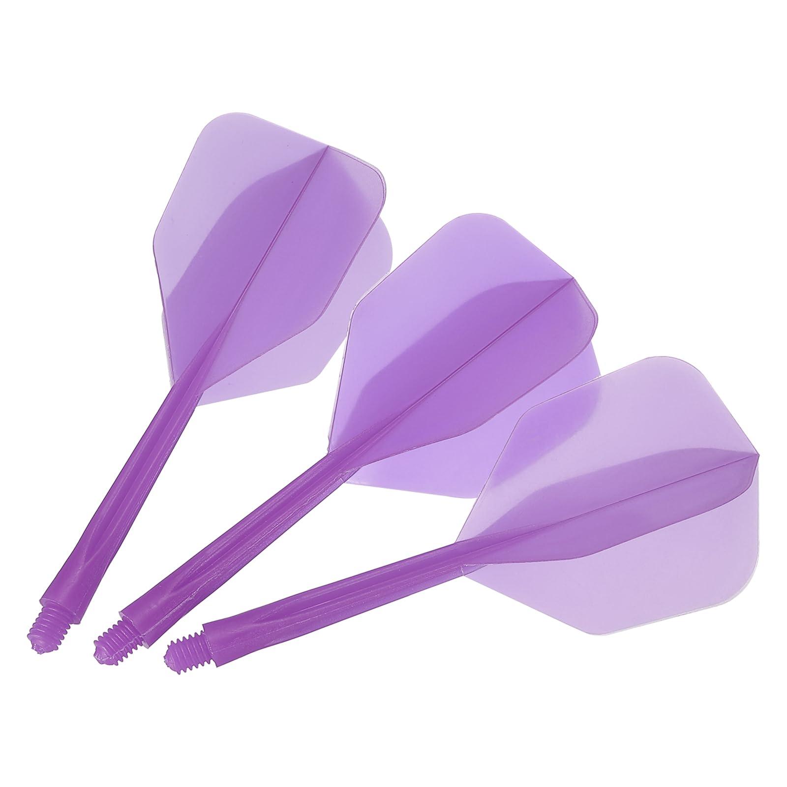 PATIKIL PATIKIL Integrated Dart Shaft and Flights, 15 Pack 2BA Thread Plastic Dart Flights, Purple