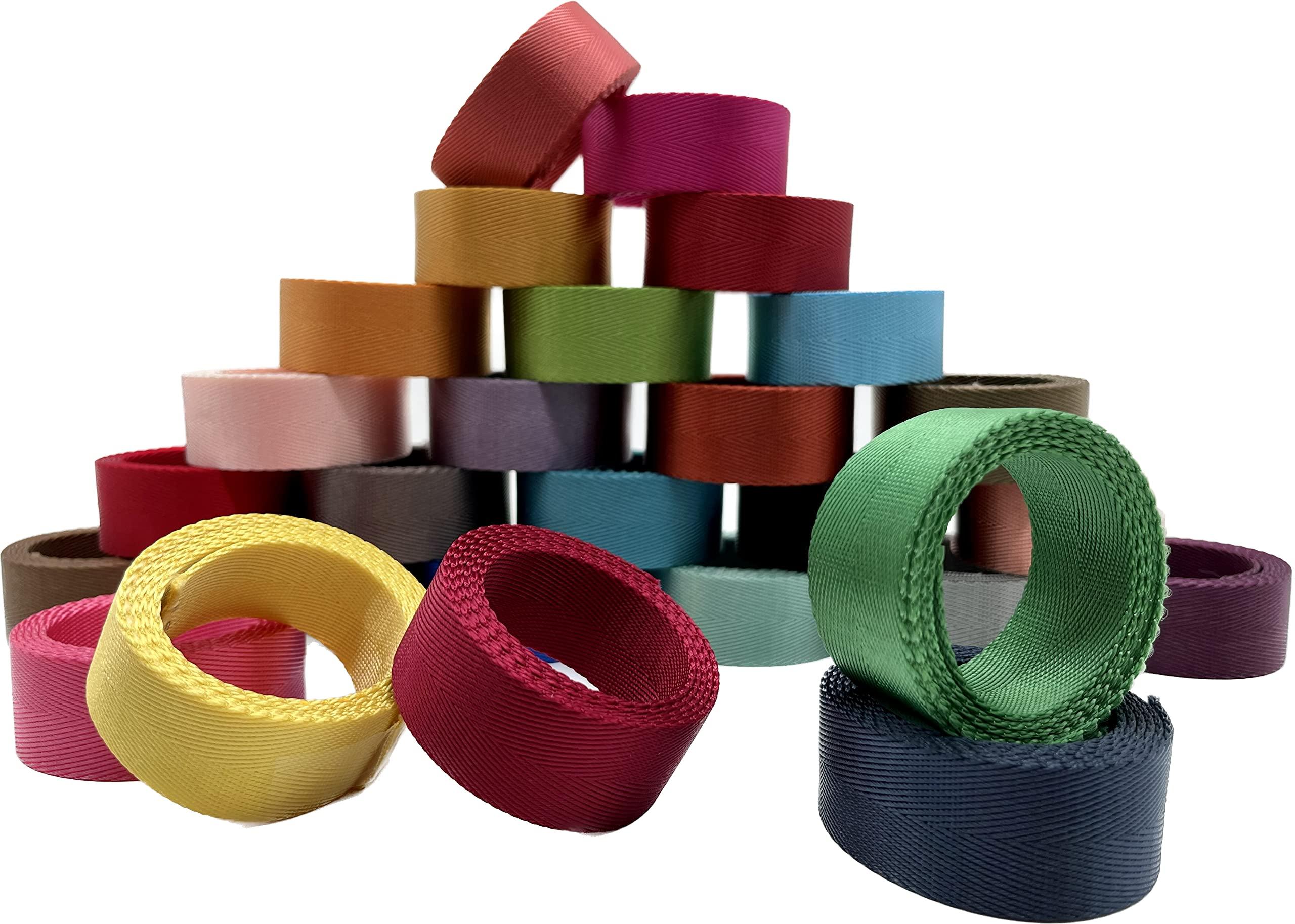 3dancraftit 3dancraftit Nylon Webbing Ribbon Sold by The Yard Heavy Weight Strap Replacement Colored 6 Size to Choose ZD3-1Y