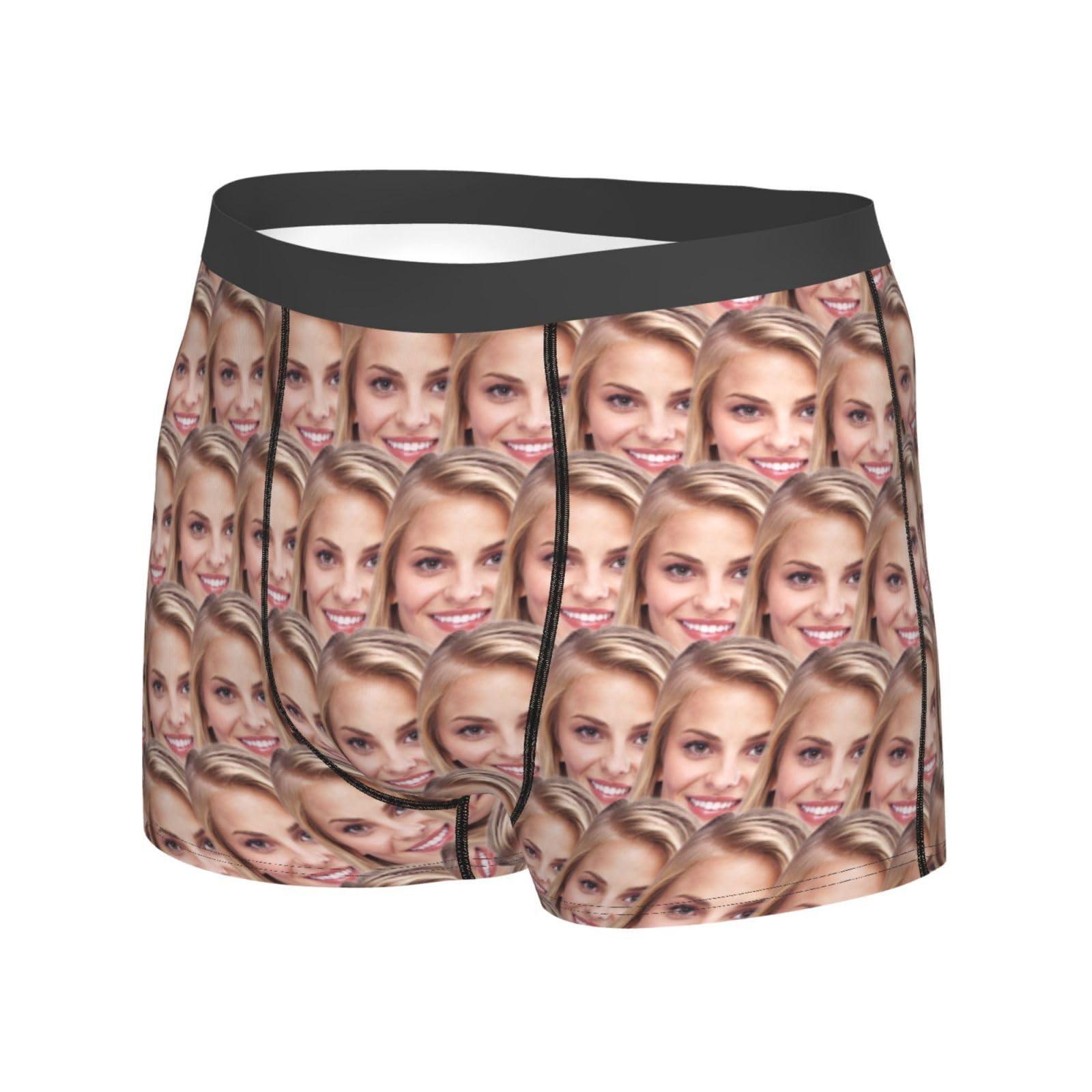 NineFit Basics Custom Underwear Personalized for Men, Custom Men's Underwear Boxer Shorts with Face, Personalized Gifts For Him Large