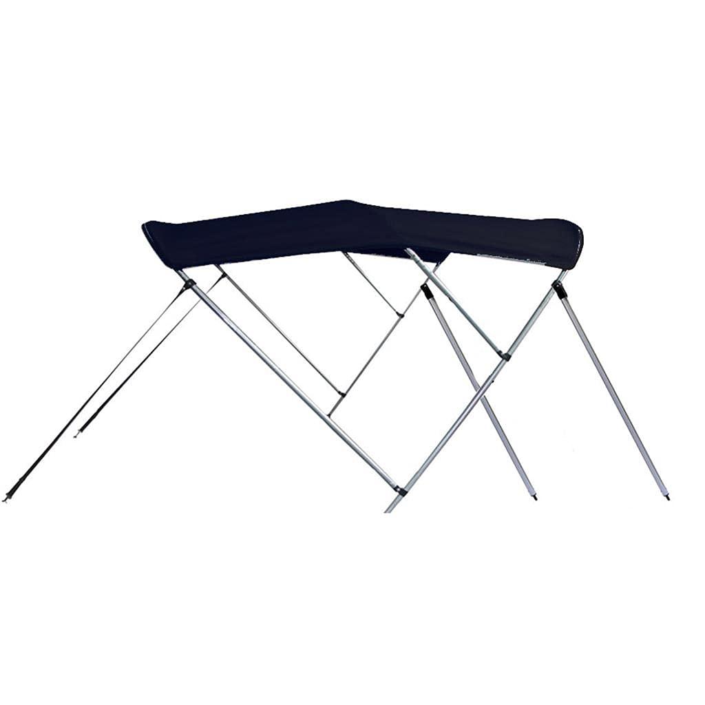 SBU Black Aluminum 3-Bow Bimini Top Compatible for Sea Ray 195 Sport W/O Tower W/SWPF for Model Years 2006-2011