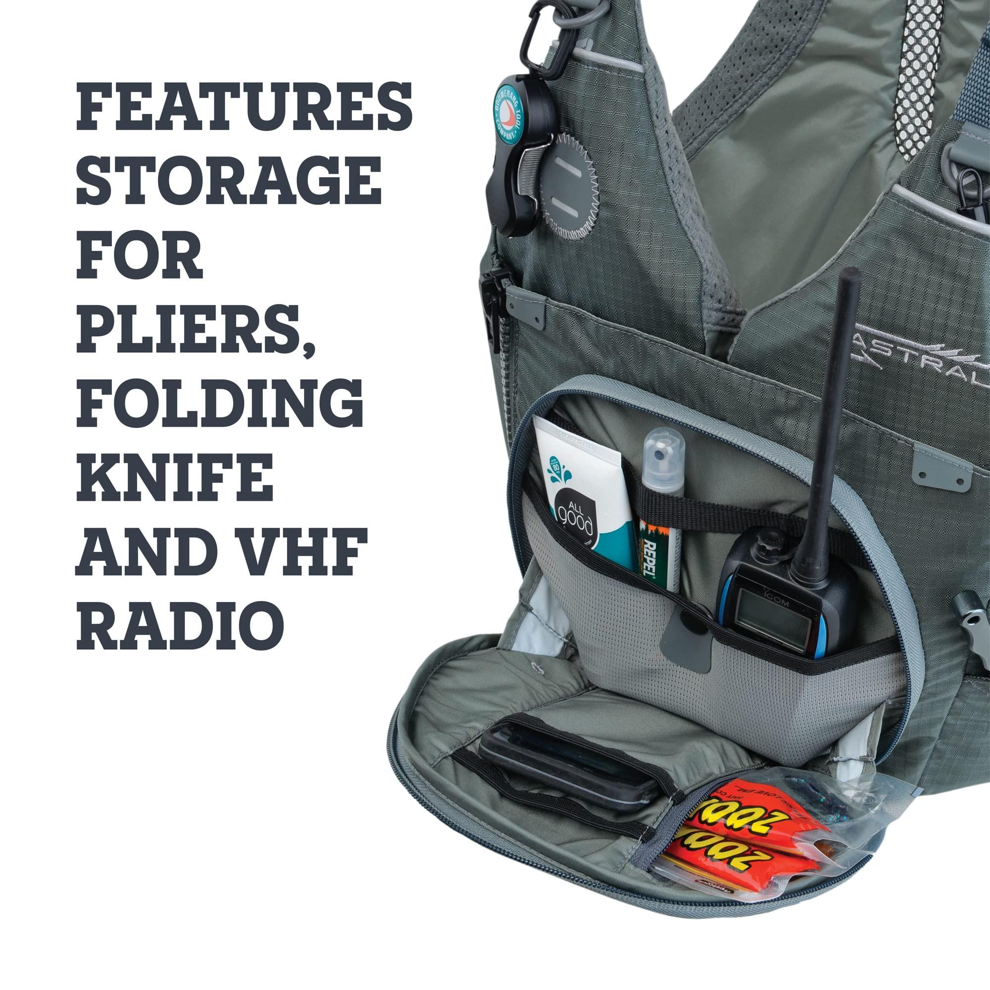 Astral Astral, Sturgeon Life Jacket PFD for Kayak Fishing, Recreation and Touring, Pebble Gray, S/M