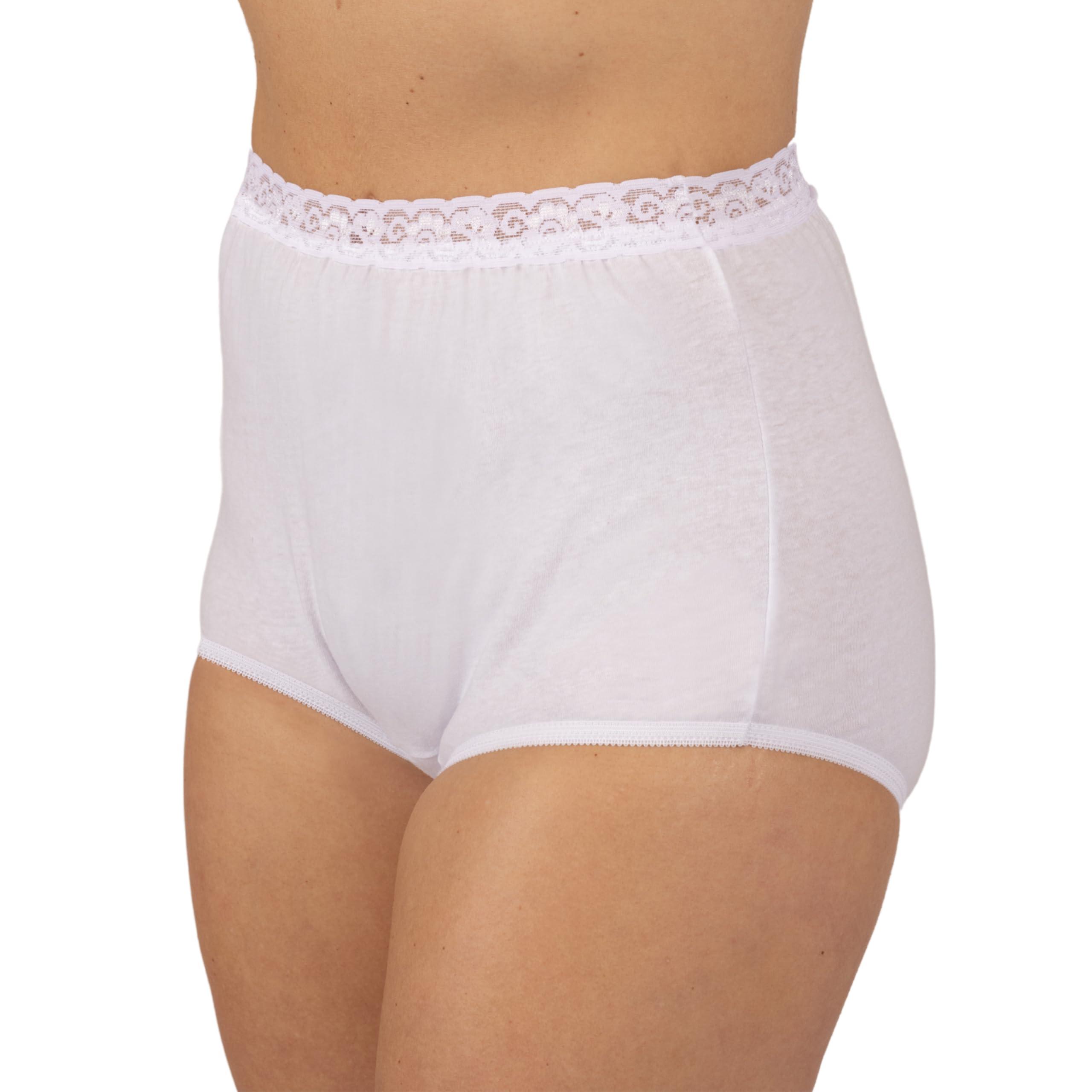 Dixie Belle Dixie Belle Lace Trim Cotton Full Brief Panty 3 Pack (US, Numeric, 11, Regular, Regular, White)