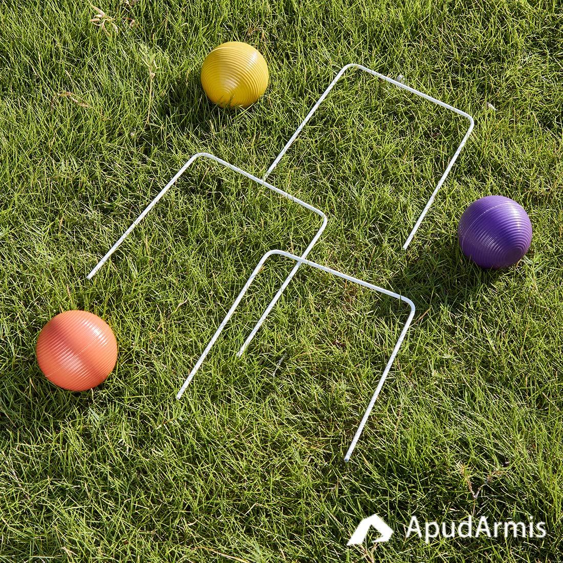 ApudArmis ApudArmis 3In Croquet Ball Replacement, Set of 6 Colored Replacement Croquet Balls for Lawn Backyard 28\'\' and 32\'\' Six Player Croquet Game Set