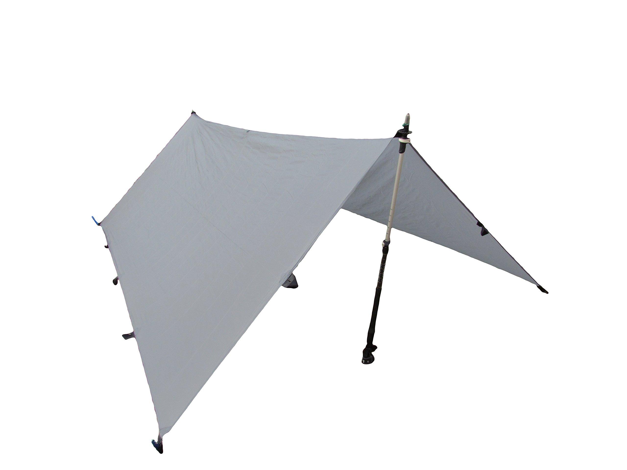 LiteOutdoors LiteOutdoors Silnylon Tarp - 11.6 Oz. - Ultralight Backpacking Tarp or Hammock Tarp (Grey, 8\' x 10\')