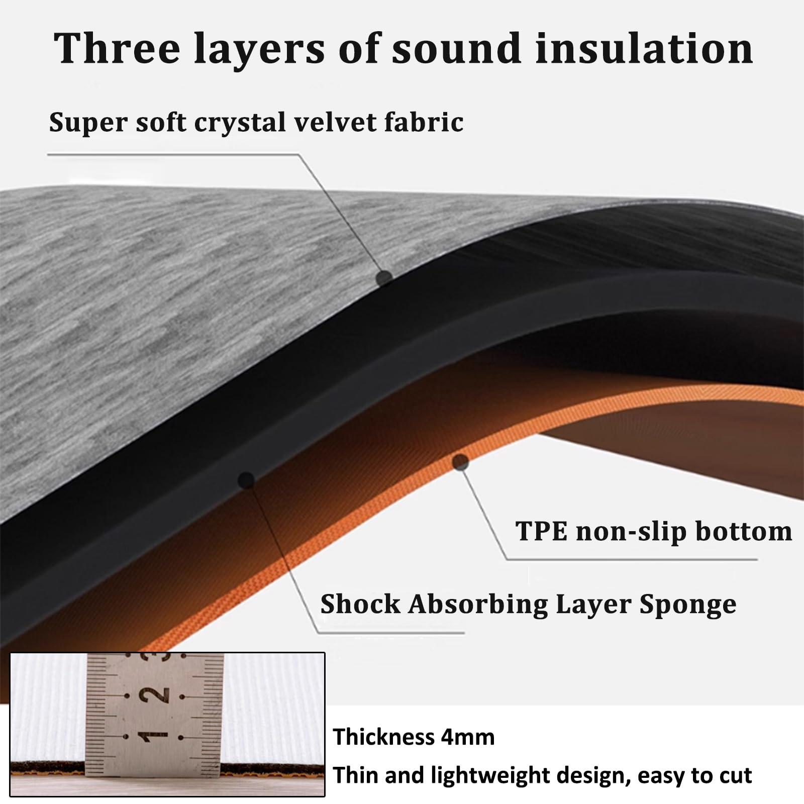 PPGE HOME Exercise Equipment Mat - Exercise Bike Mat, Treadmill Mat, Soundproof And Shockproof Protect The Floor Non Slip Mat For Home/Gym/Exercise/Bike,Hard Floor & (Size:120x180x0.4cm,Color:Crystal Velvet3)