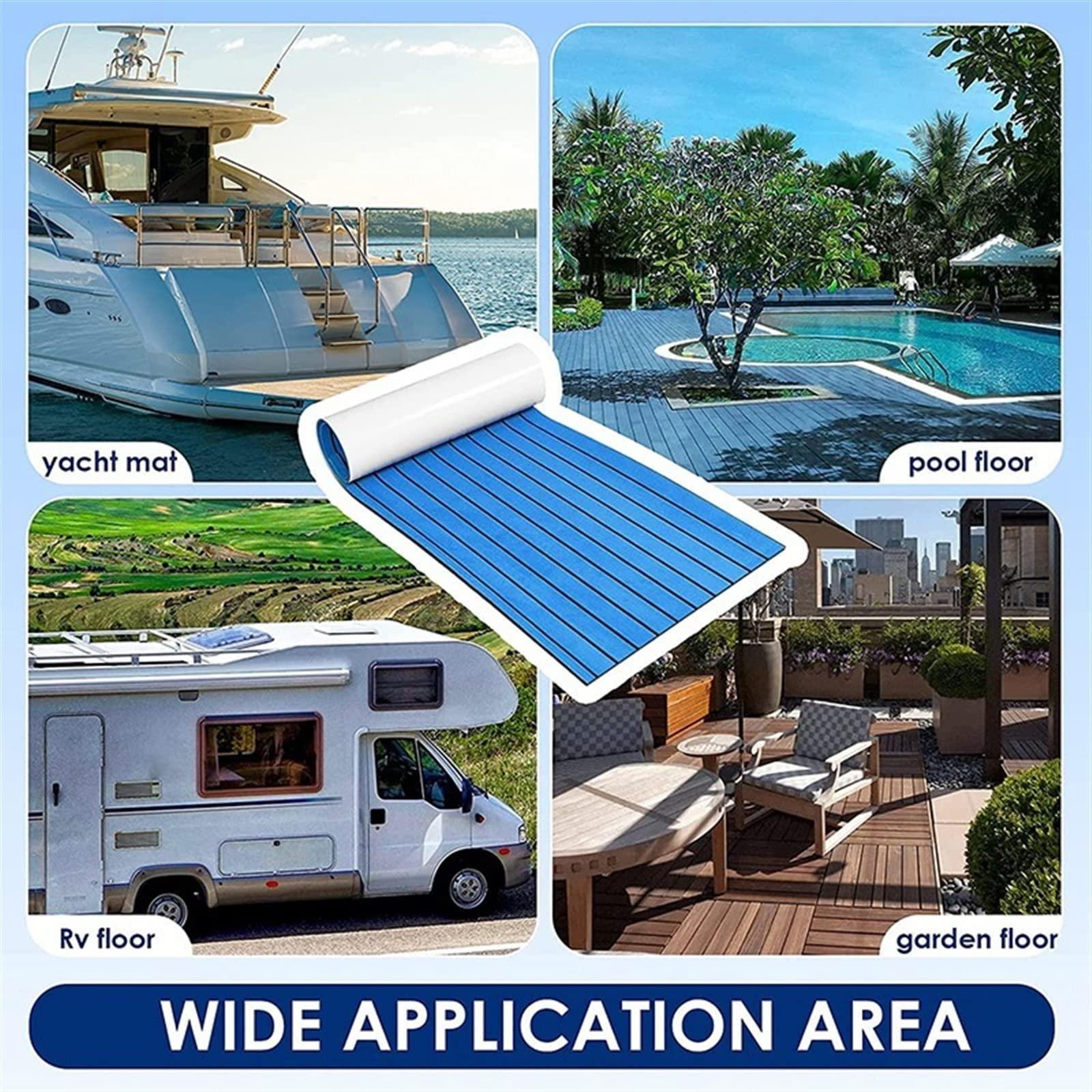 WKXTECZT WKXTECZT Boat Flooring EVA Foam Boat Decking Marine Carpet Sea Deck Boat Flooring Sheet Self-Adhesive Marine Flooring for Fishing Boat Kayak Yacht RV Swimming,Blue,240cmX90cm