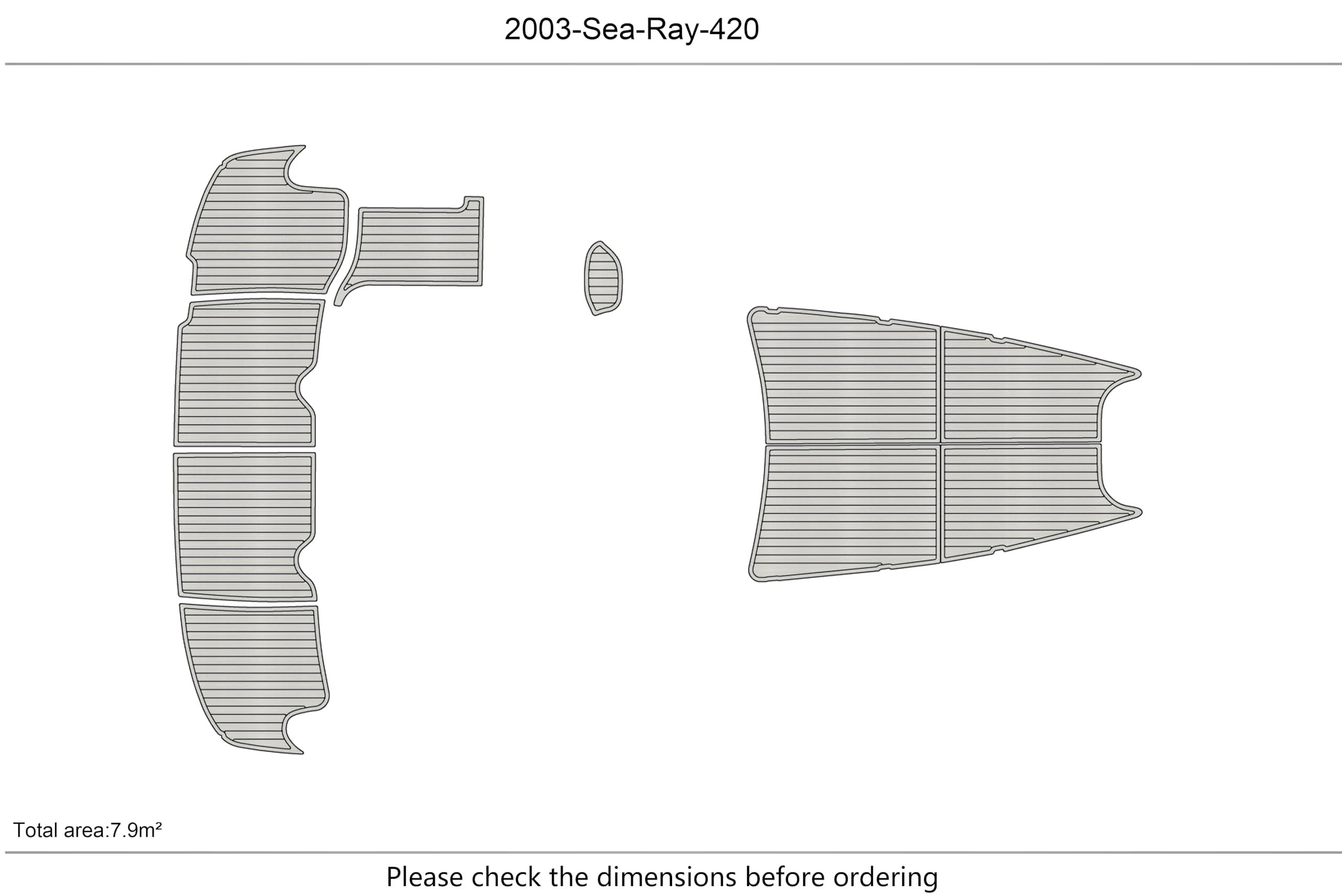ATDEK ATDEK 2003 Sea Ray 420 sundancer Bow & Swim Platform 1/4 6mm eva Faux Teak Deck Surfing Boat Fishing Boat Motorcycle Hurts crapet Non-Slip mat Floor (Black Over Brown)