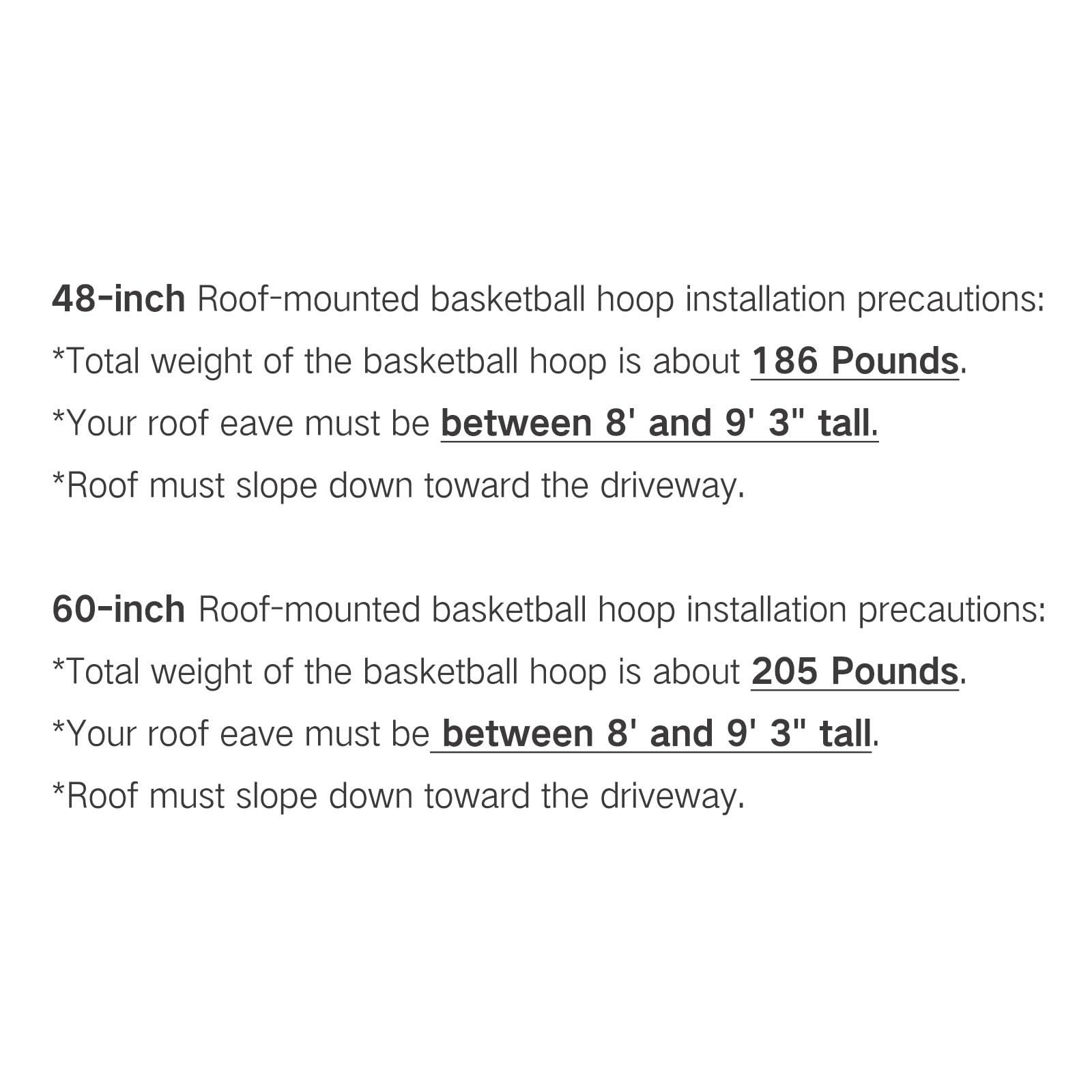 ProSlam ProSlam Complete Garage Upper Roof Mounted Basketball Hoop System, 60 inch Clear Backboard,Durable Steel Bracket and Heavy Duty Breakaway Rim Combo Fit Most Slanting Roofs