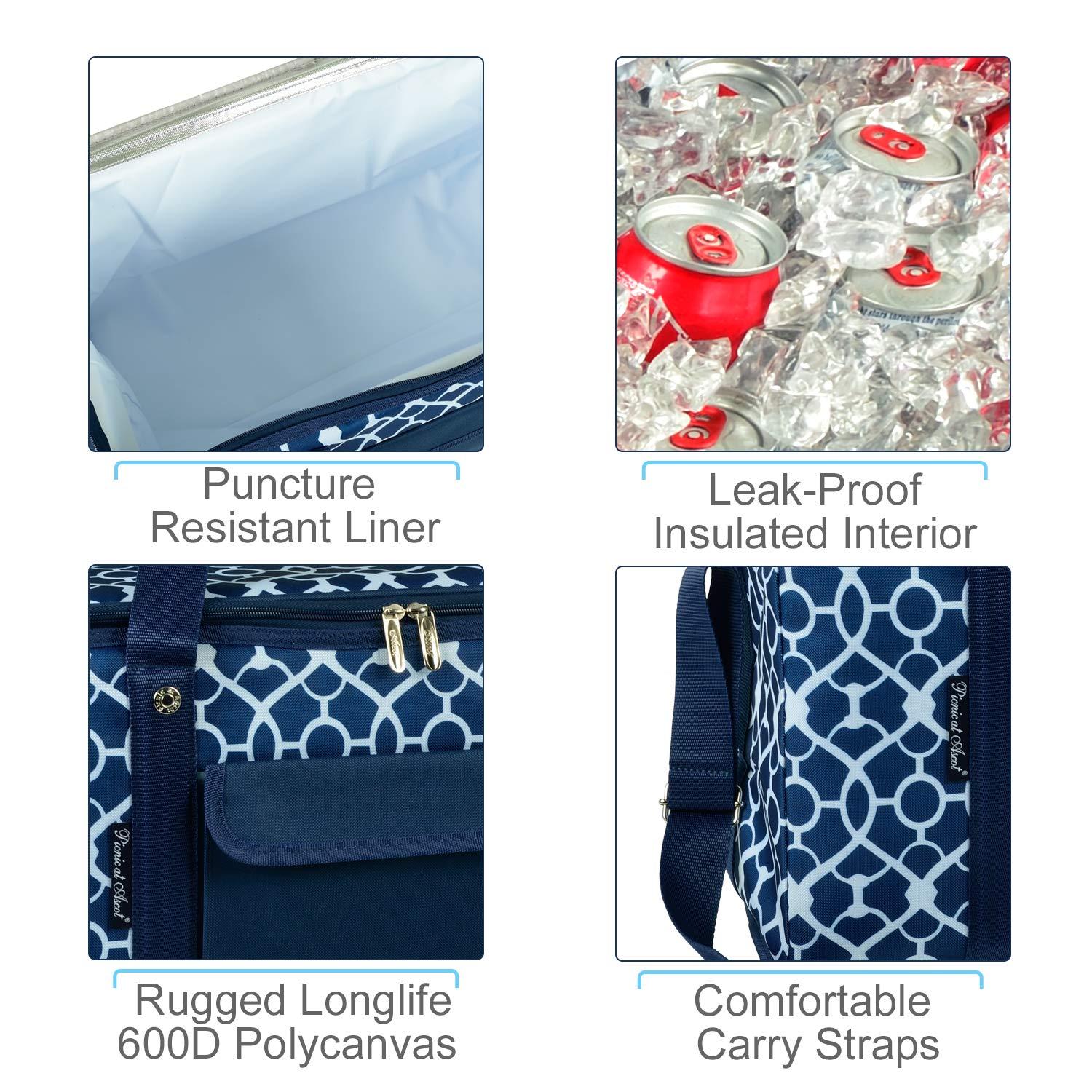 Picnic at Ascot Picnic at Ascot Travel Cooler with Wheels- 64 Can Capacity- Collapsible Leakproof Cooler- Designed & Quality Approved in the USA