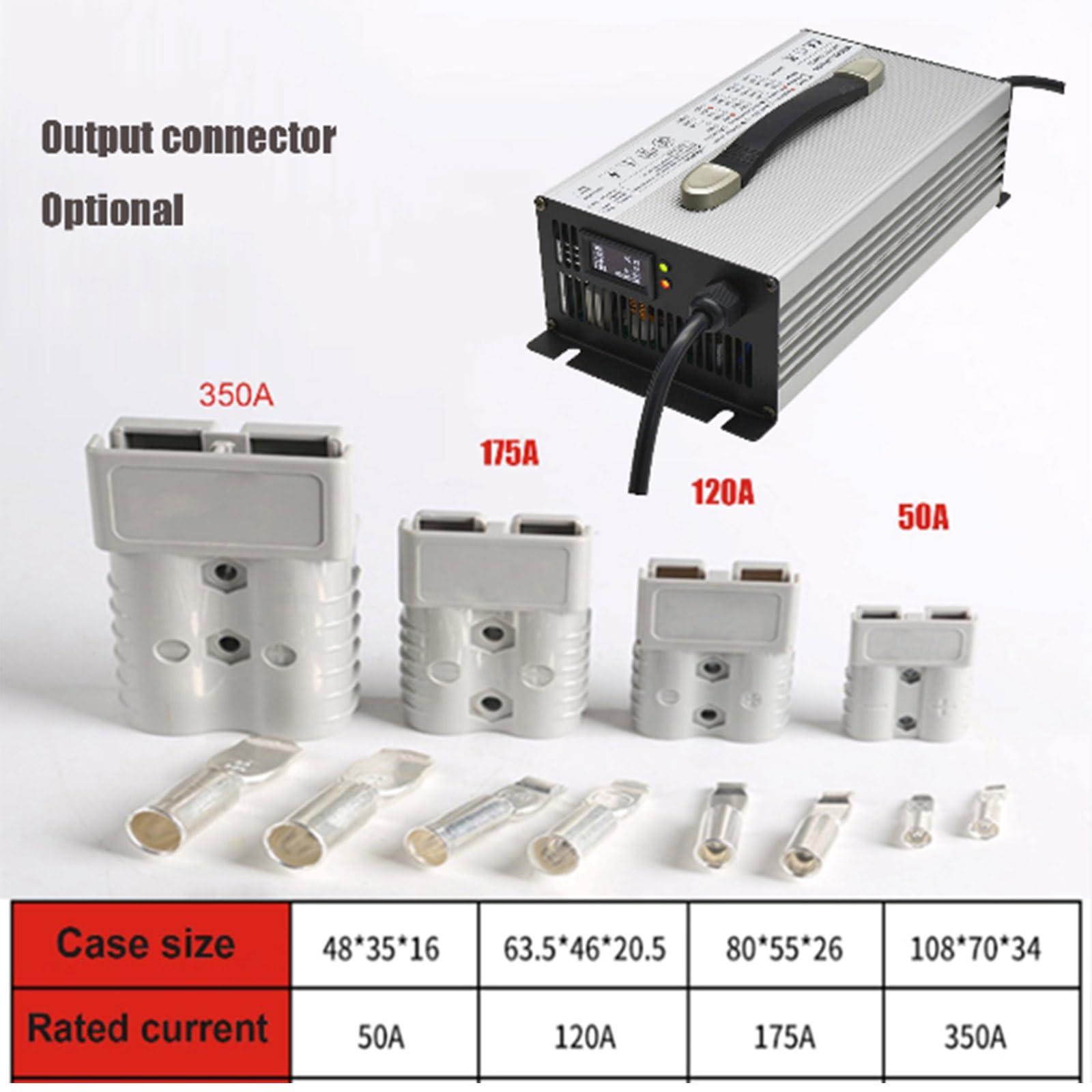 HYDTGZ HYDTGZ 1500W 48V 25A High Power Lead-Acid Batteries Charger Forklift Battery Charger with 50A/120A/175A/350A Anderson Plug, LCD Display,120a