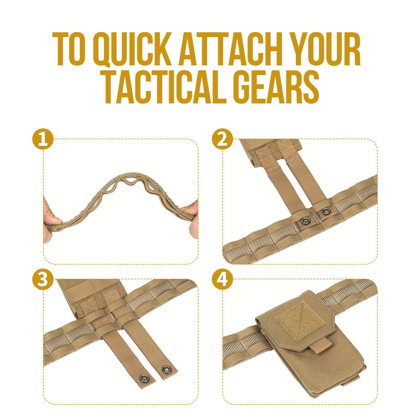 VISMIX VISMIX Tactical Belt, Quick Release 1.75\" MOLLE Battle Belt with Inner Belt and Anti-Slip Pad- Heavy Duty Battle Belts