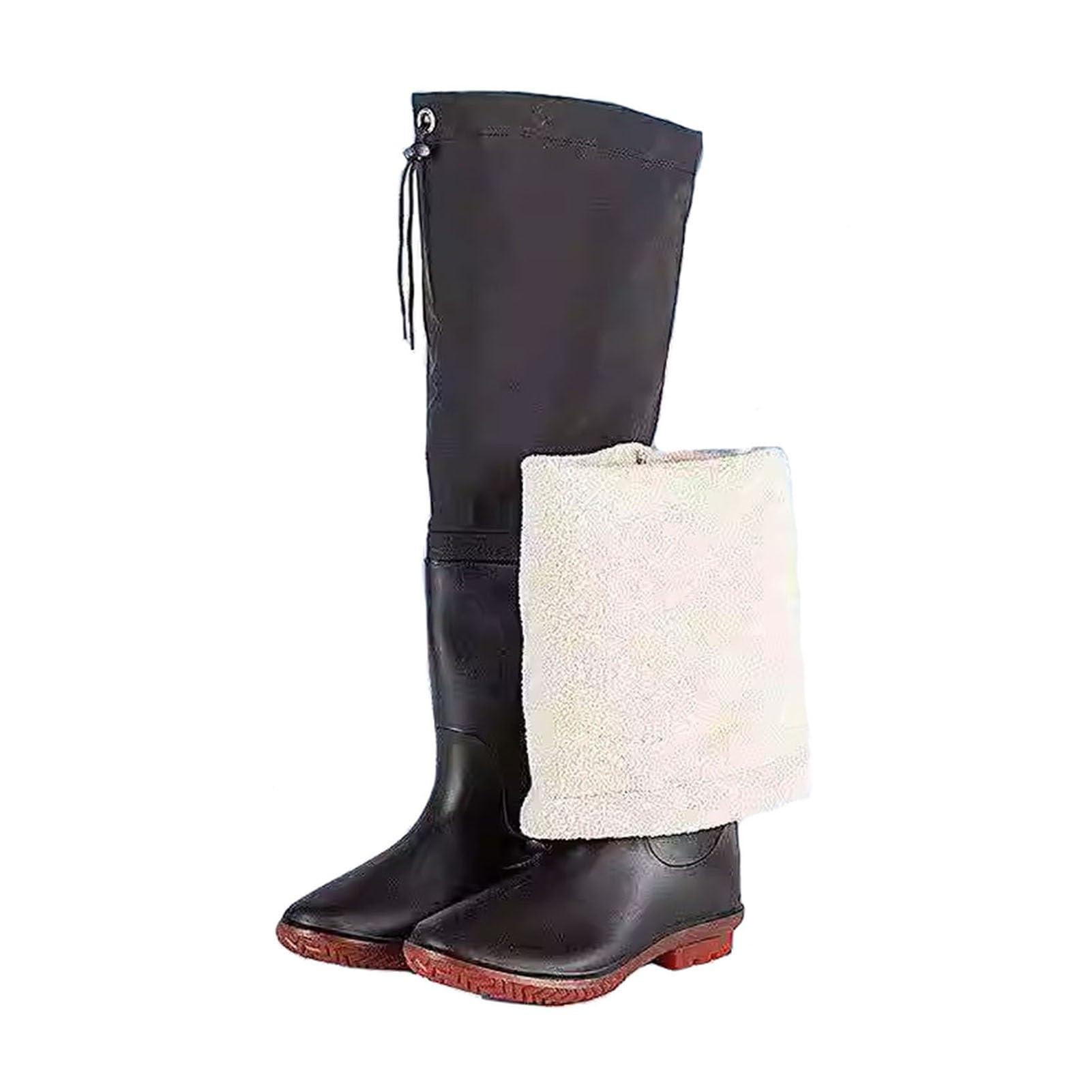 JCWGLY JCWGLY Hip Waders Winter Warm Fishing Wading Boots for Men, PVC Waterproof Hip Waders with Boots, Anti Slip and Durable (Color : Black, Size : 9)