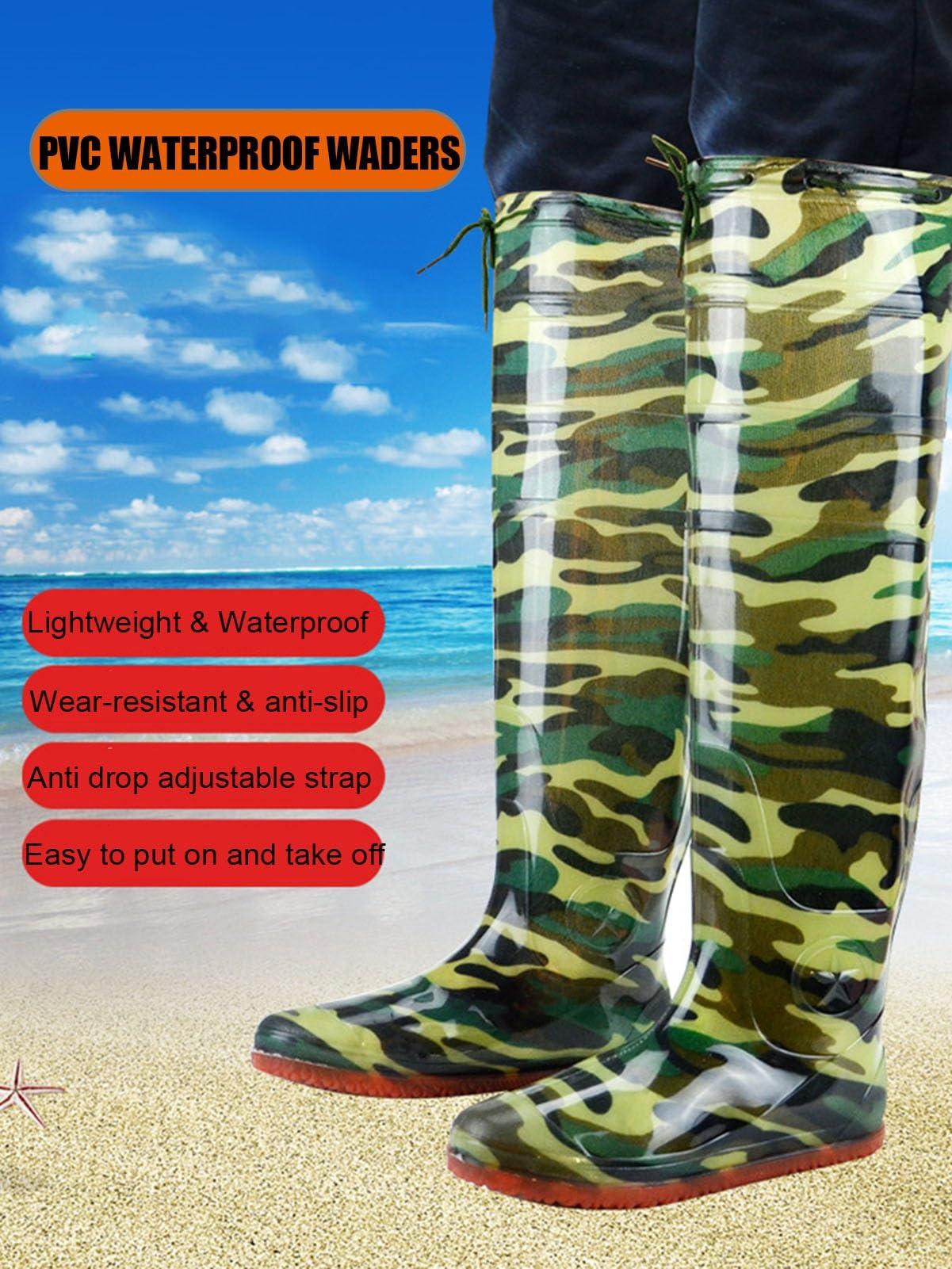 JCWGLY JCWGLY Camo Hip Waders Boots for Men Women Hip Boots Lightweight Waterproof Anti-Slip Rain Boots for Fishing Hunting(5)