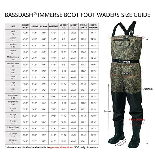 BASSDASH BASSDASH IMMERSE Breathable Ripstop Stocking Boot Foot Fishing Hunting Waders Lightweight Grey Camo Chest Wader for Men Women