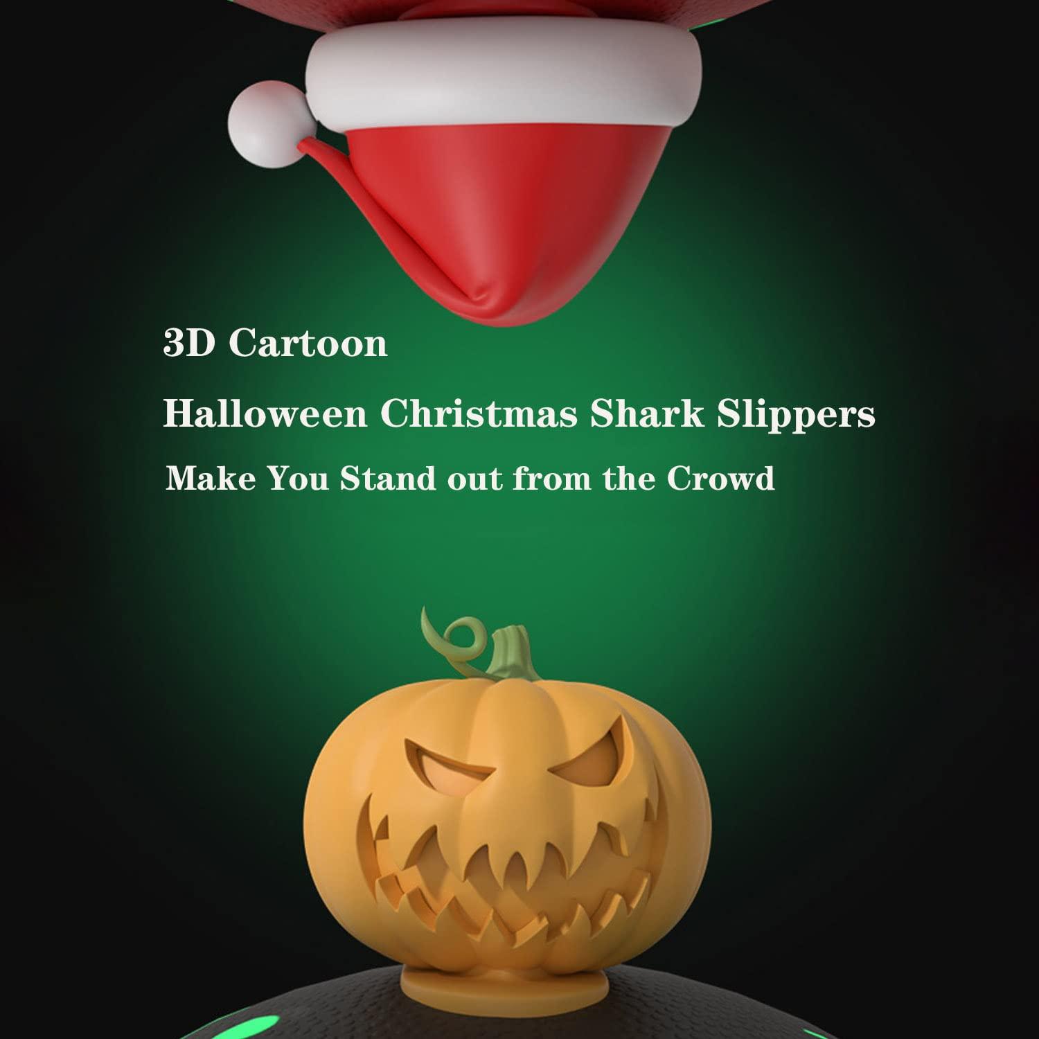 Jfxgjuv Jfxgjuv Luminous Shark Slippers, Spooky Shark Slides, Cloud Shark Slides Angler Fish Slides Glow in The Dark, Cute Cartoon Shark Slippers Non-Slip Cloud Pillow Slippers for Men Women (Red A,38/39)